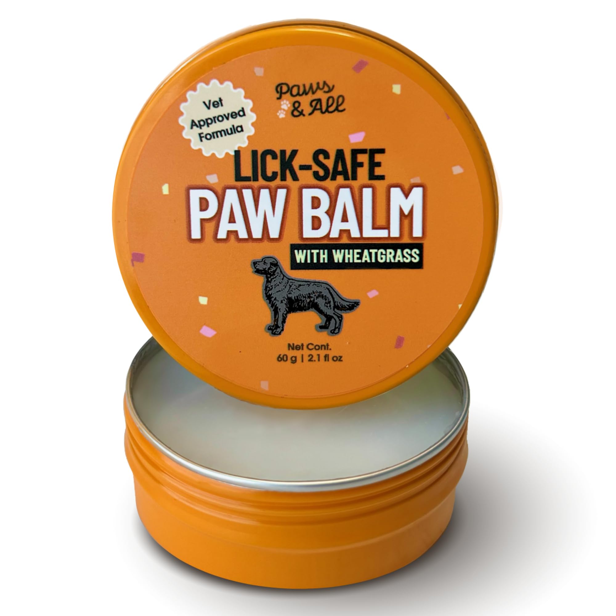 Organic Dog Paw Balm for Dry & Cracked Paws - 2.1oz Lick-Safe Nose & Paw Protector with Wheatgrass | Healing Moisturizer for Dogs & Cats | Perfect for Winter Protection & Outdoor Adventures