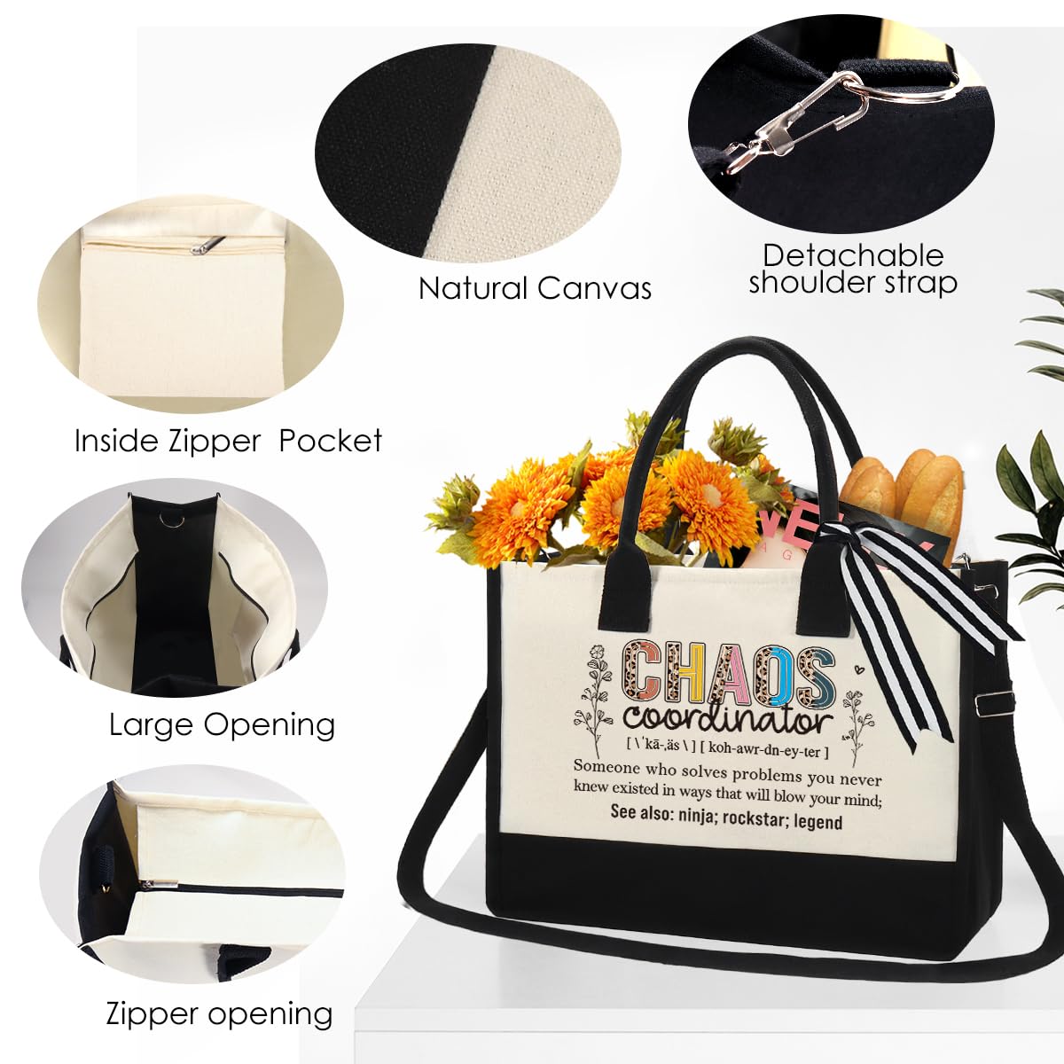 Chaos Coordinator Tote Bag for Women - Perfect Coworker, Teacher & Nurse Gift