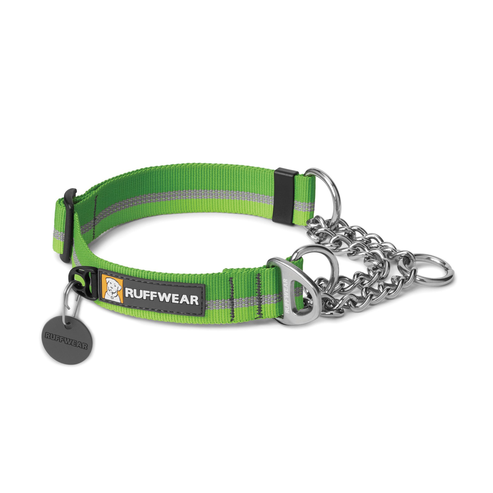 RUFFWEAR Chain Reaction Dog Collar - Meadow Green, Small Size - Durable & Reflective for Outdoor Adventures, Hiking & Daily Walks