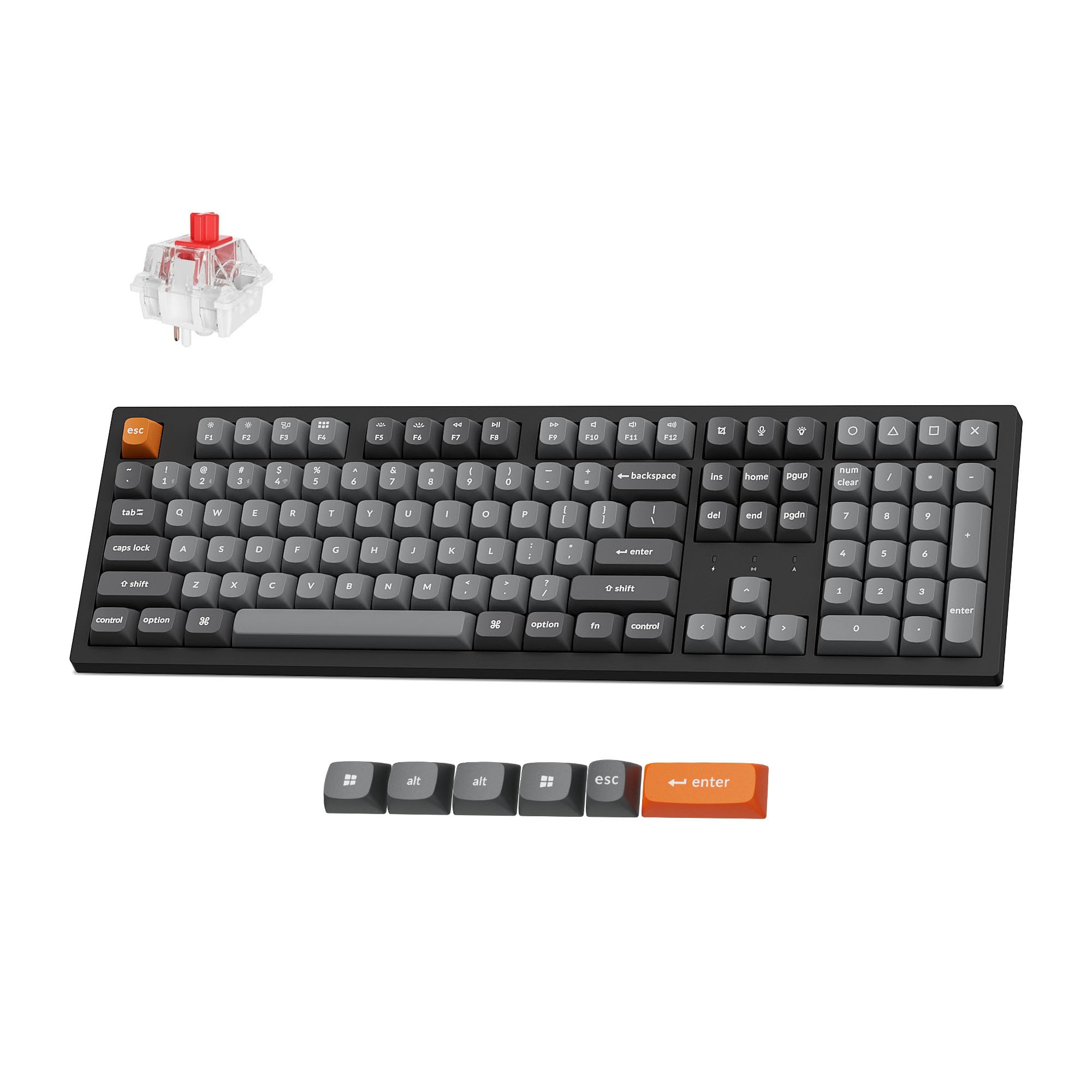 Keychron K10 Max Wireless Custom Mechanical Keyboard - 100% Full Size Layout, QMK/VIA Programmable, 2.4GHz/Bluetooth 5.1/Wired Triple Mode, White Backlit, PBT Keycaps, 108 Keys for Mac/Windows/Linux - Perfect for Office Work, Gaming & Programming