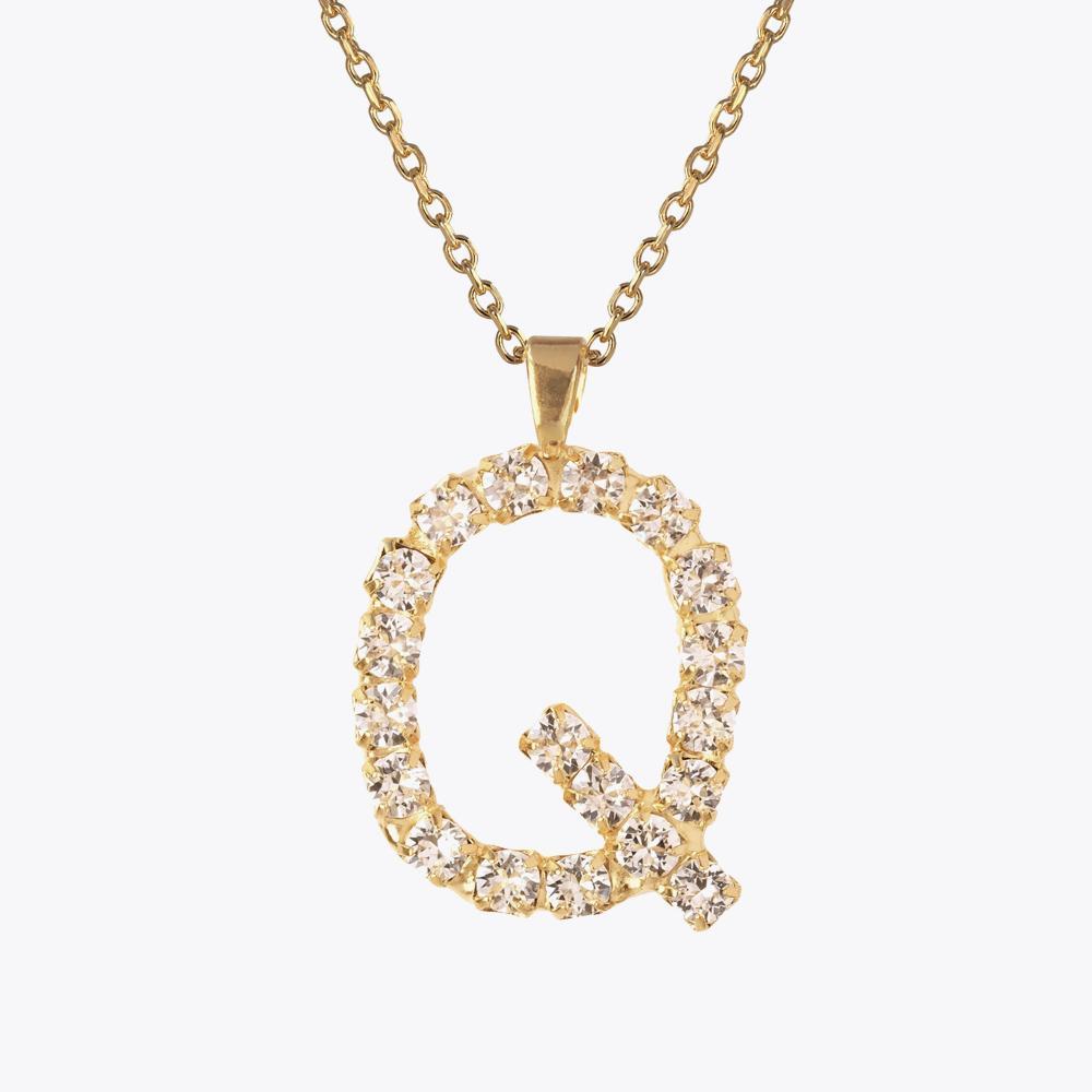 Personalized Letter Q Necklace with Crystal Charm - Elegant Initial Jewelry for Women, Perfect for Gifts, Anniversaries, and Everyday Wear