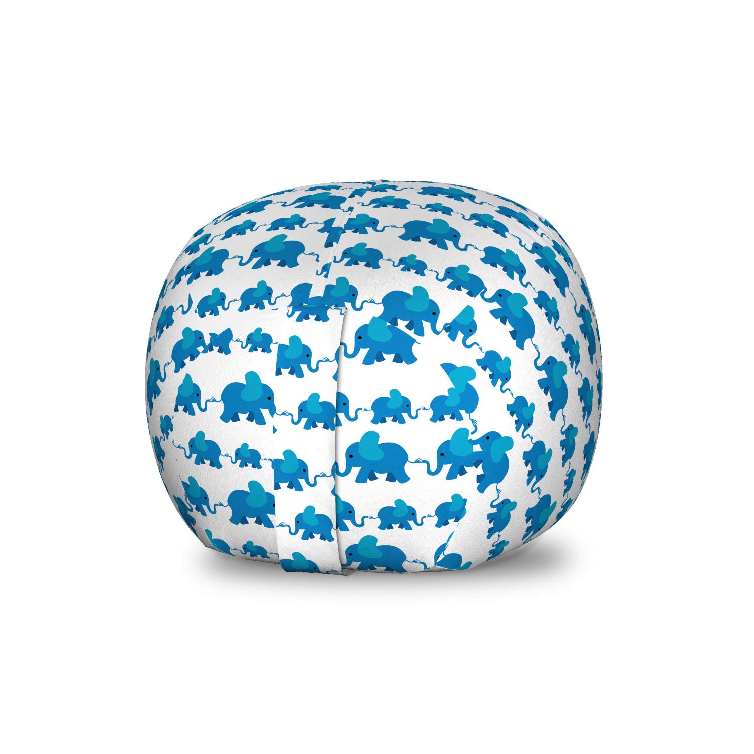 Ambesonne Animal Storage Toy Bag Chair - Blue White Animal Pattern Stuffed Organizer, Washable Small Size Toy Storage for Kids' Room, Nursery, Playroom & Bedroom Decor