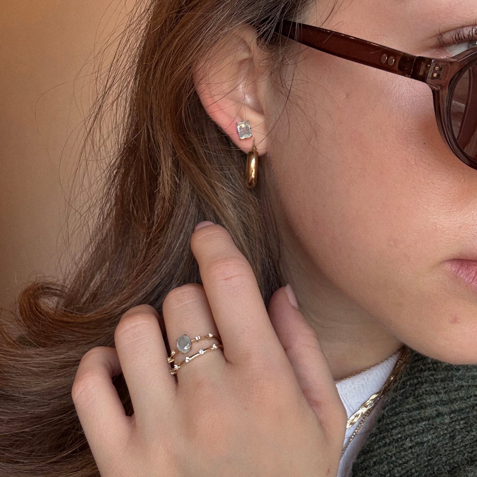 Solid Gold March Birthstone Stud Earrings - Classic Aquamarine Jewelry for Women, Perfect Gift for March Birthdays, Anniversaries & Special Occasions