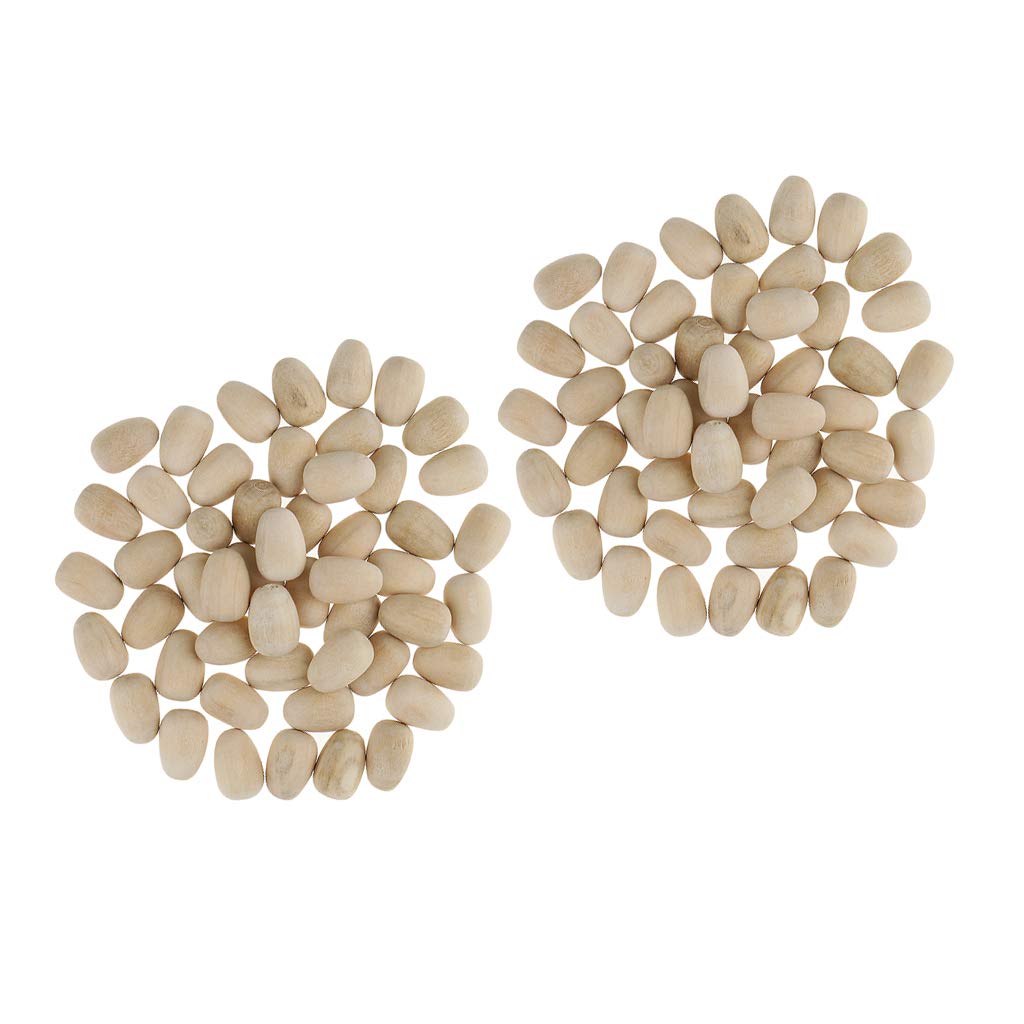 100pcs Unfinished Wooden Eggs - Natural Wood Easter Decorations for DIY Crafting, Painting & Home Decor - Perfect for Easter Basket Fillers, Spring Centerpieces & Holiday Crafts