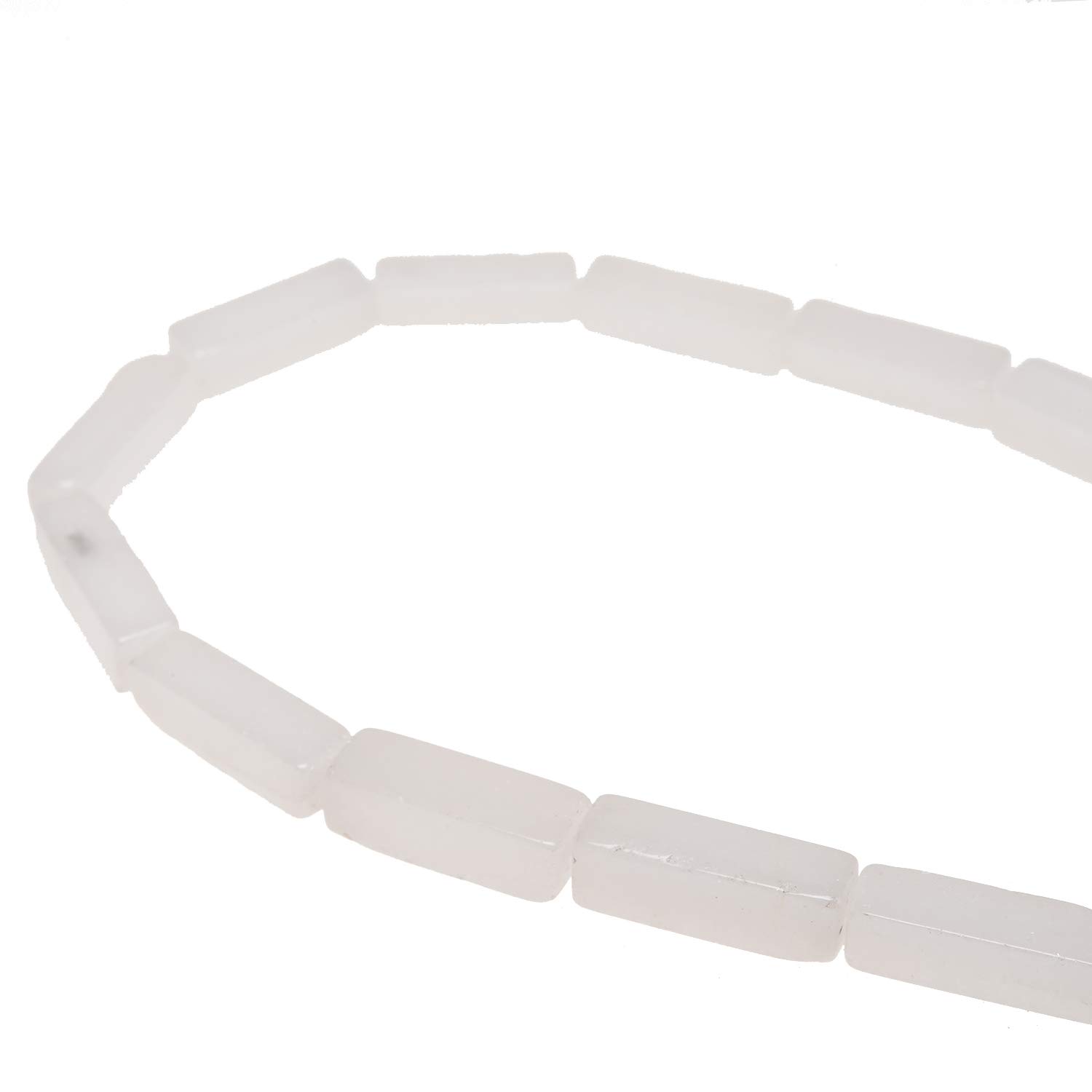 Yuncai 4x13mm White Jasper Rectangle Natural Stone Loose Beads for DIY Jewelry Making - Bracelets, Earrings, Necklaces & Craft Projects (Set of 50)