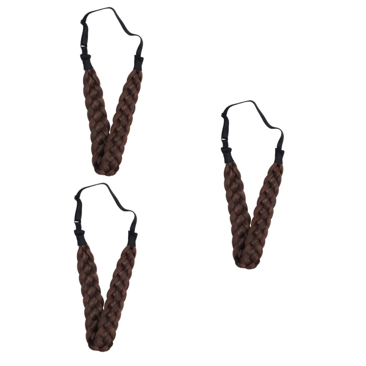 Minkissy 3 Pack Black Scrunchies for Women - Hair Ties, Braided Headbands & Synthetic Hair Accessories | Perfect for Workouts, Office & Everyday Fashion Hairstyles