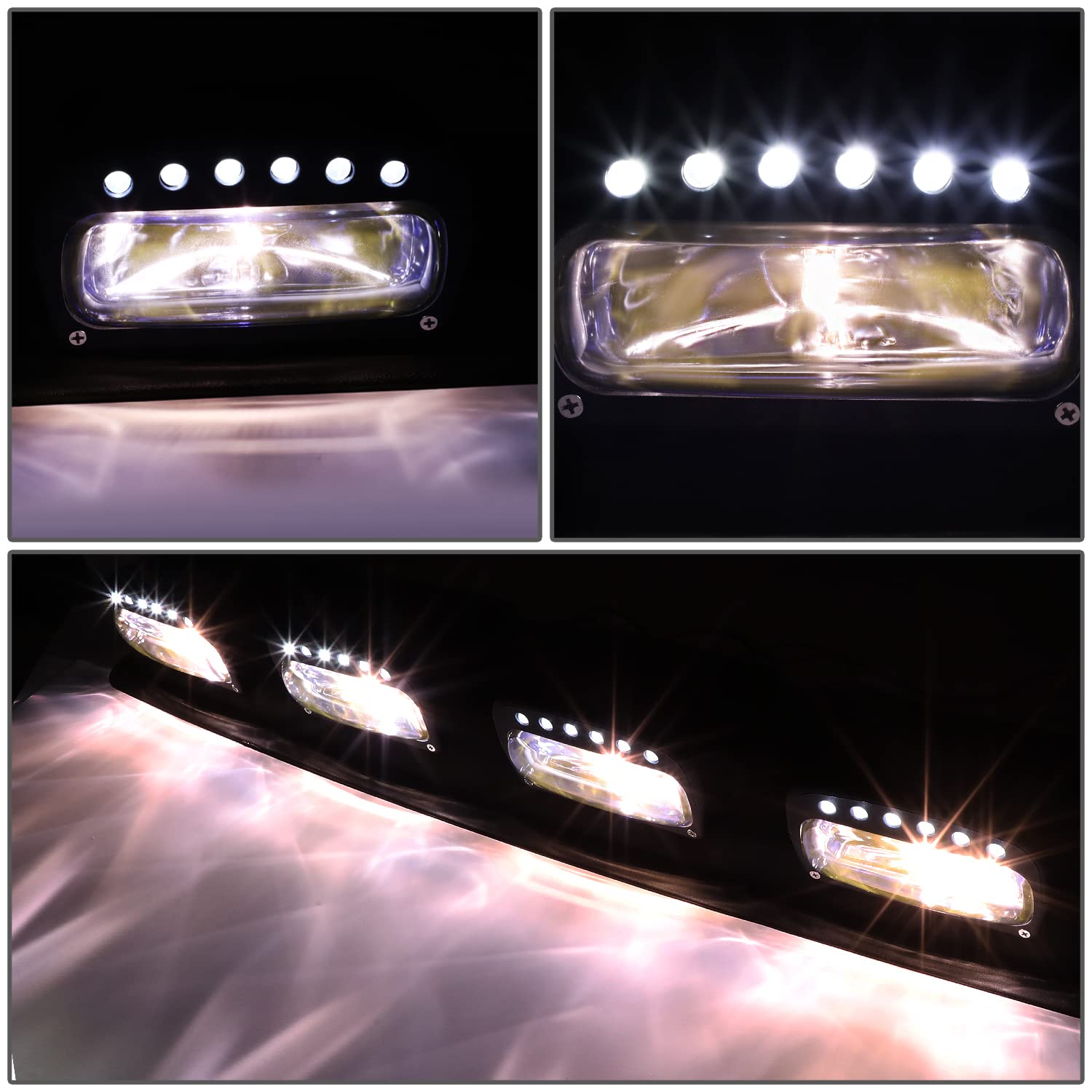 DNA MOTORING FL-ZTL-360-BL Universal Roof Mounted Fog Light Kit - Blue Lens, Adjustable Beam Angle, Wiring Harness & Interior Switch - Perfect for Off-Road Trucks, SUVs, and Adventure Vehicles