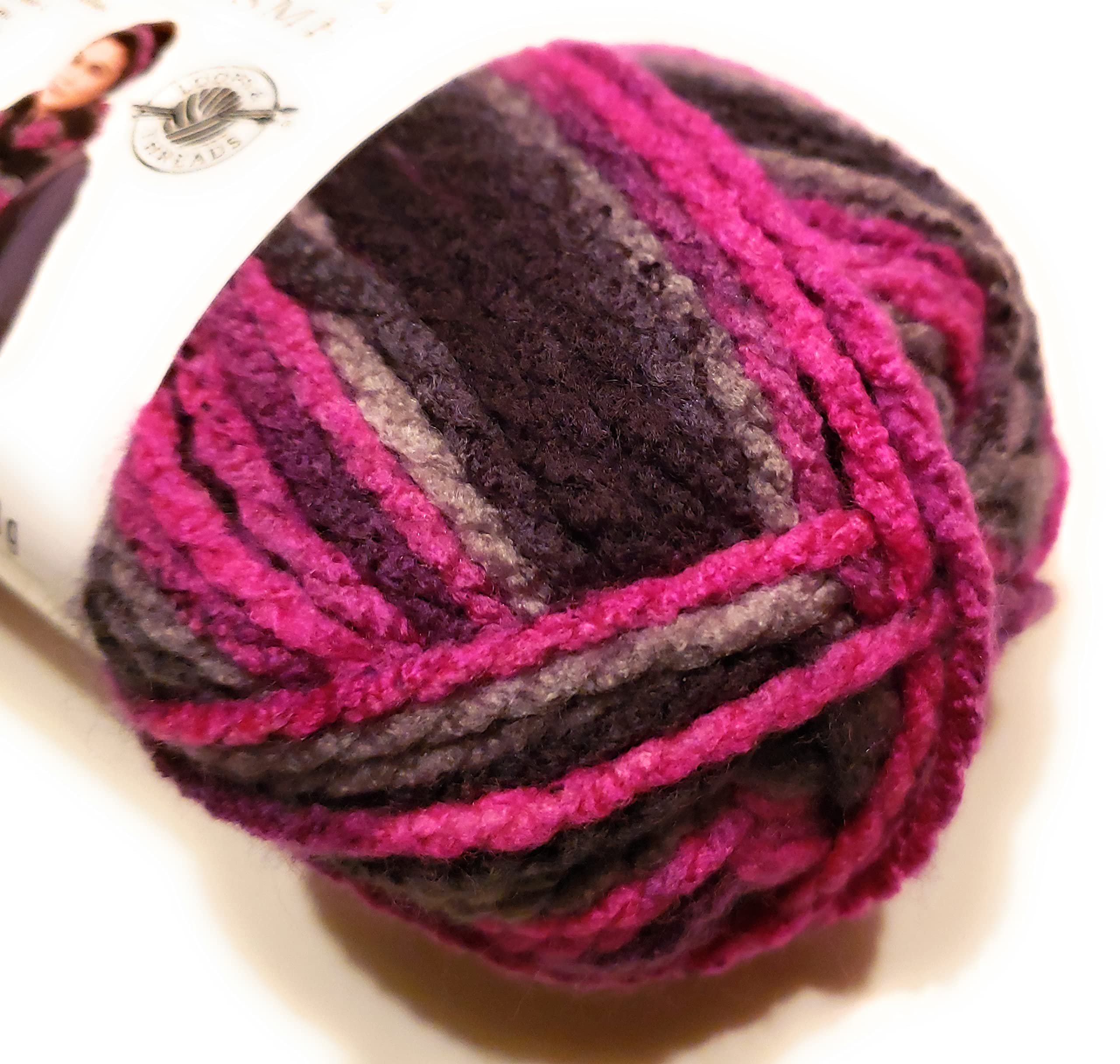 Loops & Threads Charisma Yarn - 1 Ball (3.5oz) Black Raspberry for Knitting & Crocheting - Perfect for Scarves, Hats & DIY Crafts