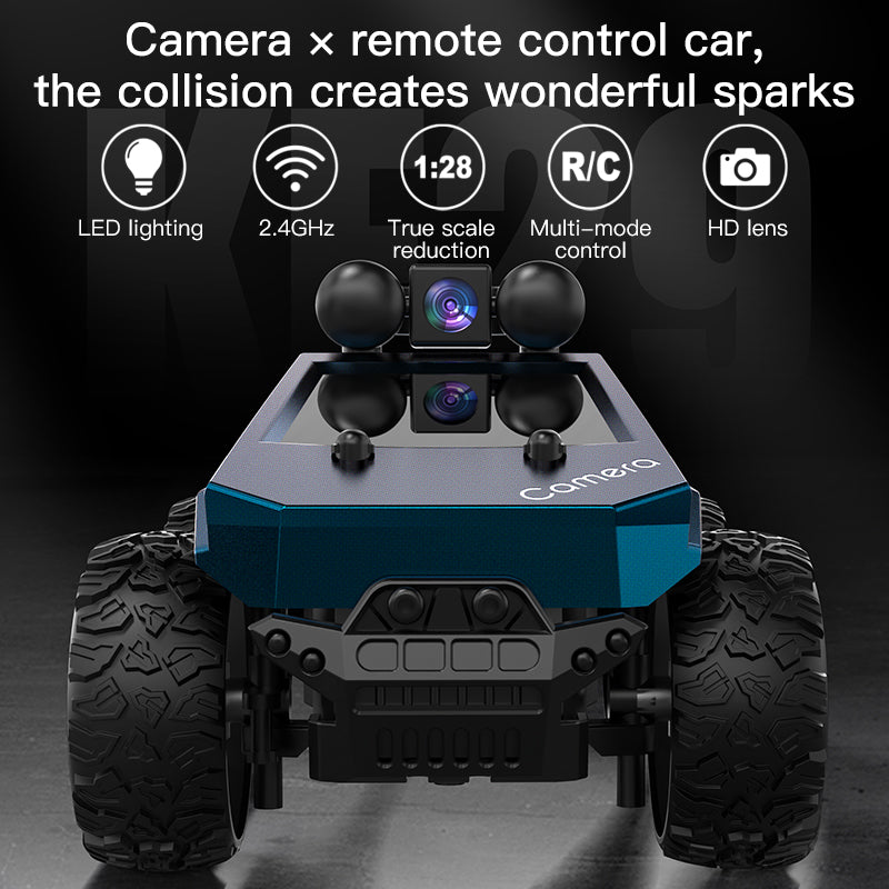KFPLAN KF29 1:28 Scale Tesla Model FPV RC Car with HD Camera & Real-Time Video Transmission - Remote Control Racing Car for Kids & Adults, Indoor & Outdoor Play, Drifting & Stunt Performance