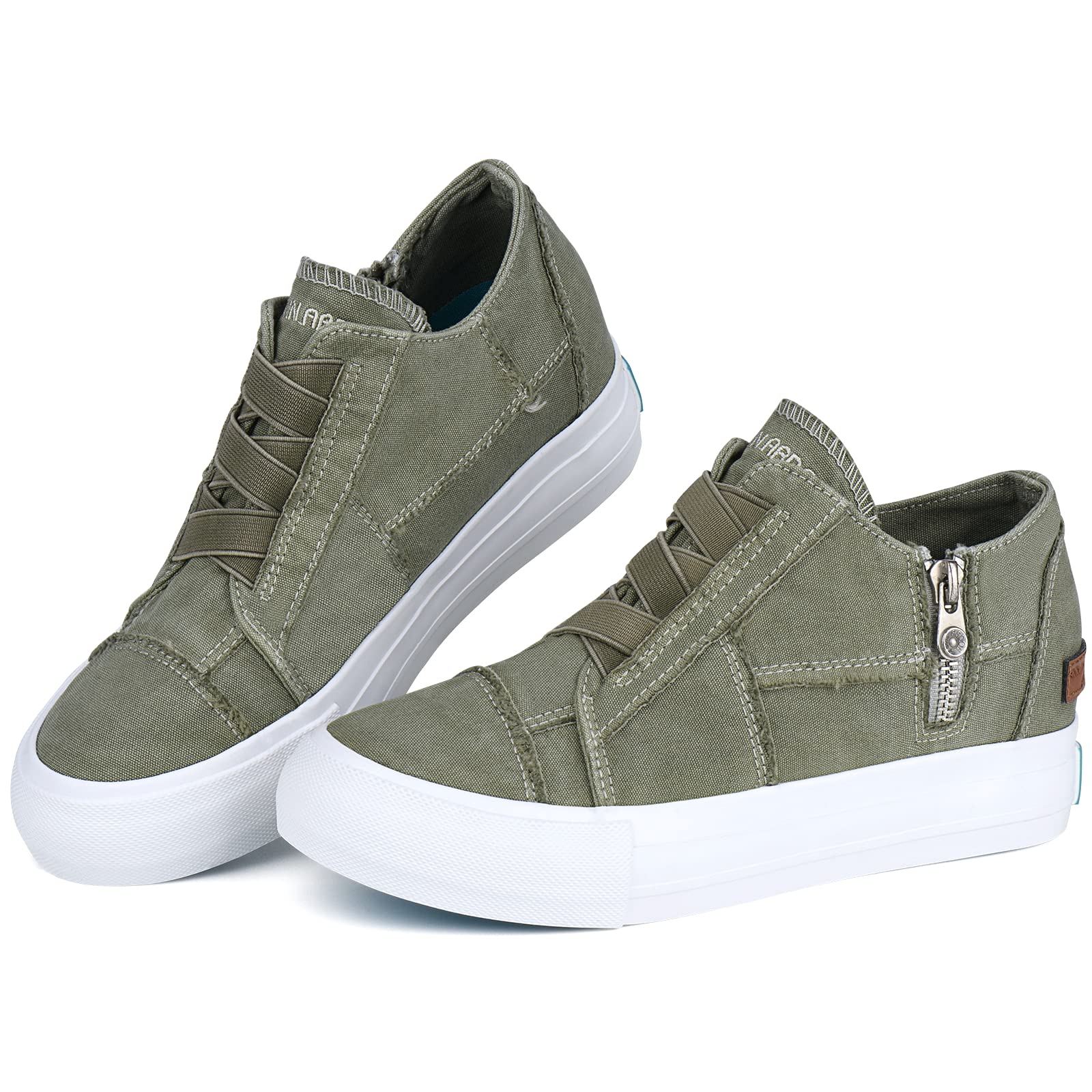 **JENN ARDOR Women's Wedge Sneakers - Hidden Platform Slip-On Booties with Closed Toe | Comfortable Casual Shoes for Walking, Work & Everyday Wear**
