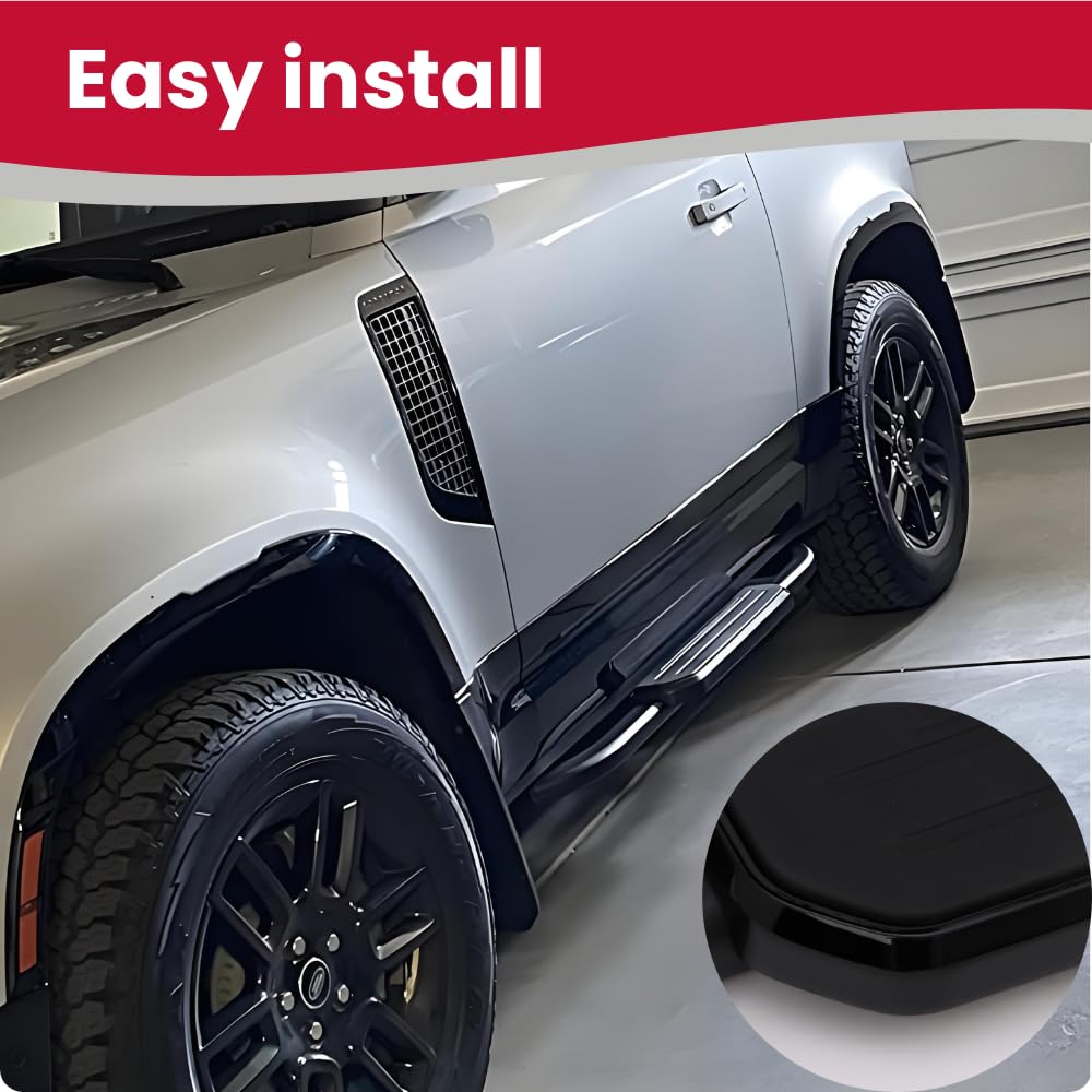 Black Side Steps Running Boards for Land Rover Defender 90 2dr L663 2020-2025 | Heavy Duty Nerf Bars with 450 lbs Capacity | Off-Road & Urban Driving Accessories