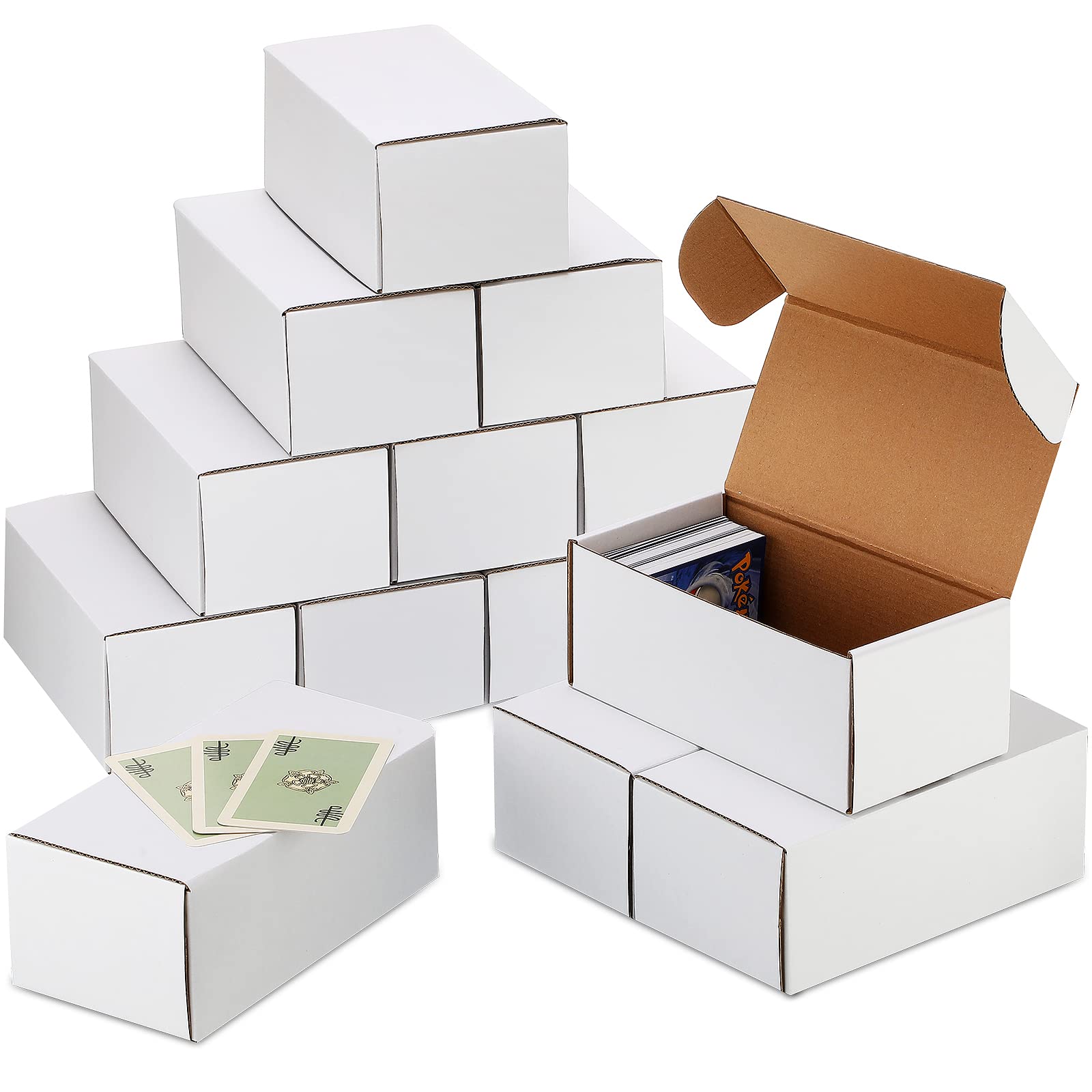 Yexiya 400-Count Trading Card Storage Box - Durable Cardboard Baseball & Sports Card Organizer for Collectible Gaming Cards - Perfect for MTG, Pokemon & Sports Card Collectors (30-Pack) - Great for Card Shows, Home Organization & Game Nights