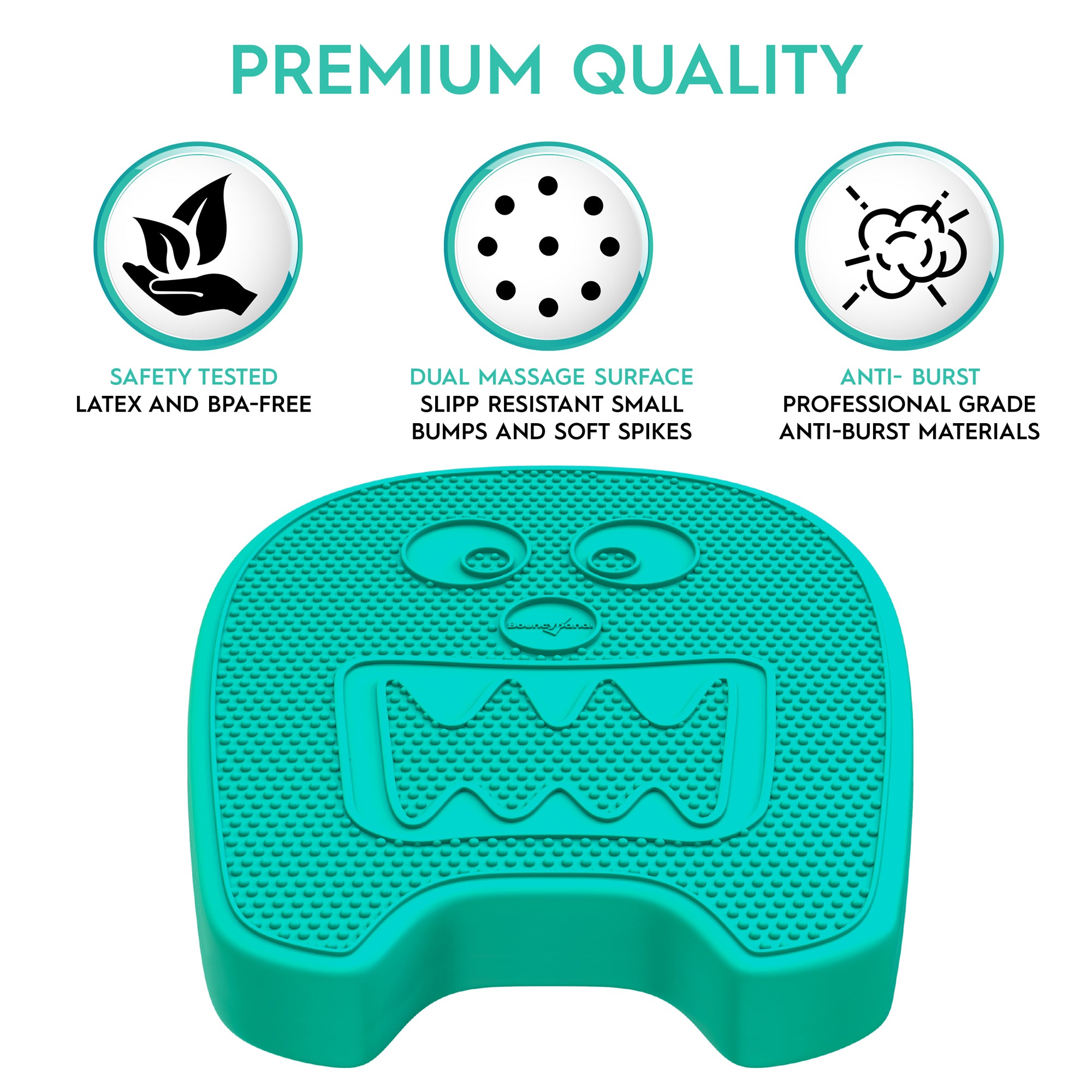 Bouncyband Wiggle Seat Sensory Cushion for Kids - Mint Monster Design | Improves Focus & Calms Fidgeting | Perfect for Classroom, Home & ADHD Therapy Use