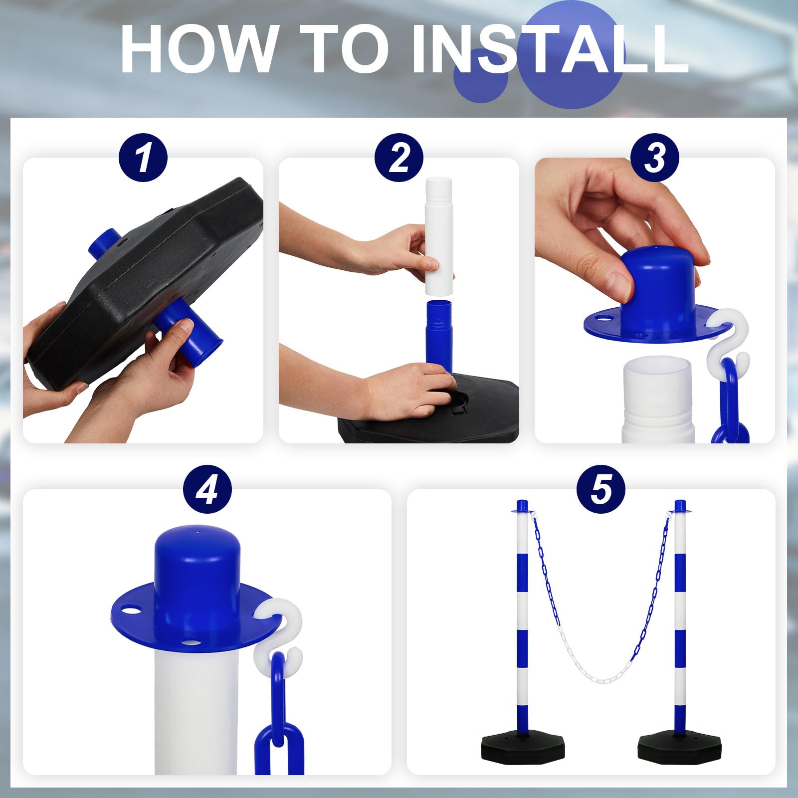 Amylove 9 Pack Traffic Delineator Cones with Heavy Duty Base - 28