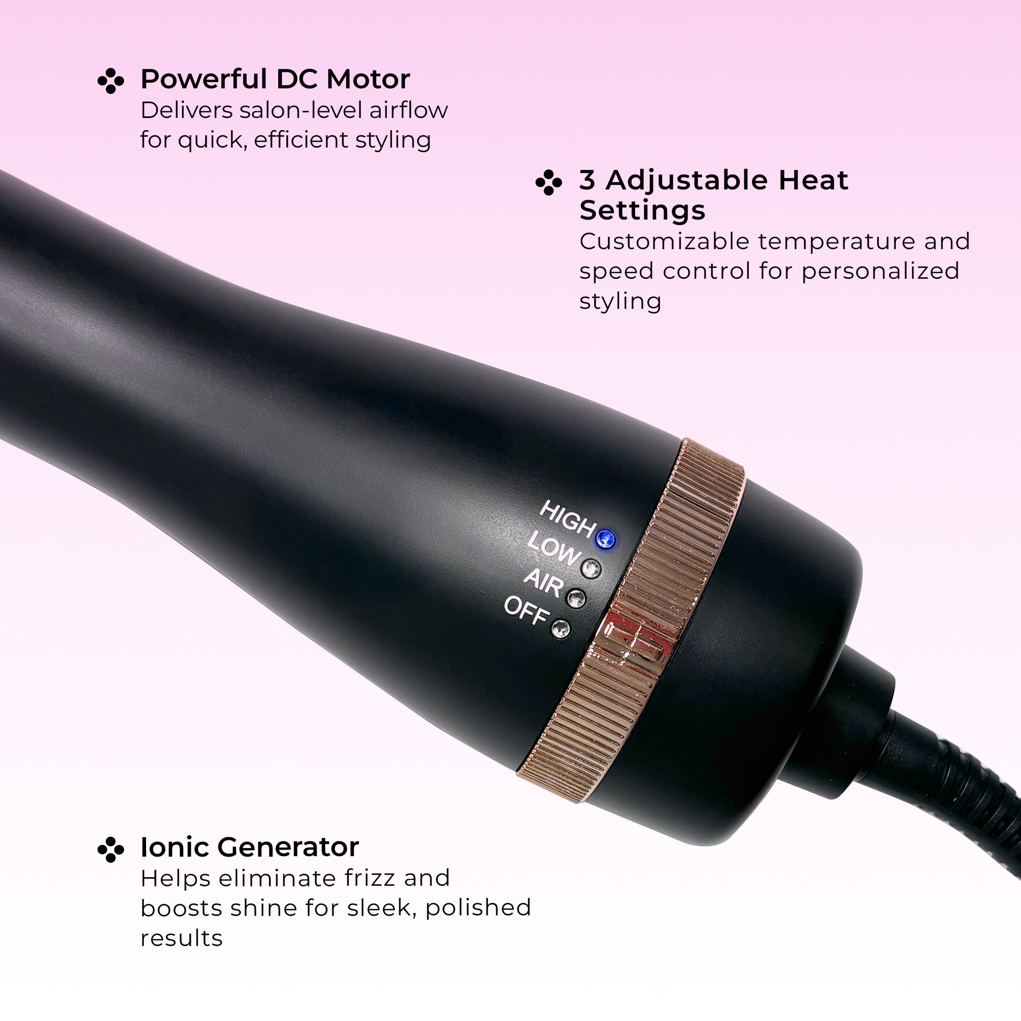 Professional Infrared Cosmic Wave Blow Out Brush for Hair Styling - Fast Drying & Frizz Control - Perfect for Home Use & Salon Styling