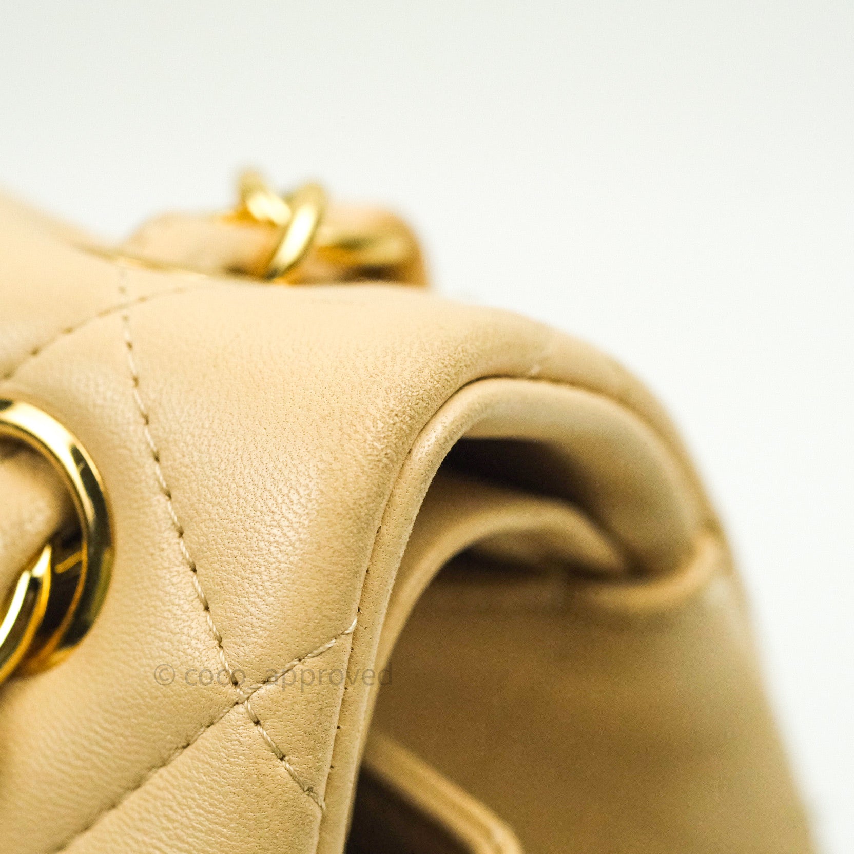 Chanel Classic Jumbo Double Flap Bag Beige Lambskin Leather with Gold Hardware - Luxury Designer Handbag for Women, Perfect for Parties, Dating & Special Occasions