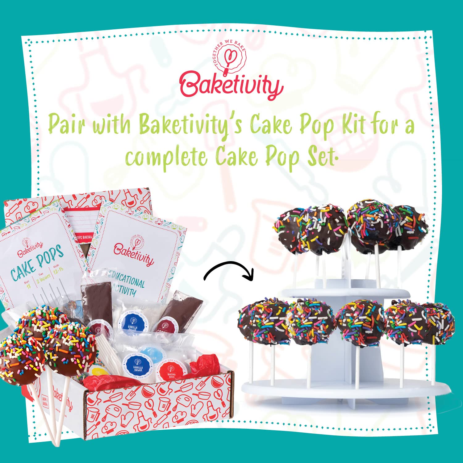 Baketivity Cake Pop Stand - Plastic Lollipop Holder for Cake Pops | No Mold Needed | Perfect for Birthday Parties, Baby Showers & Wedding Dessert Displays