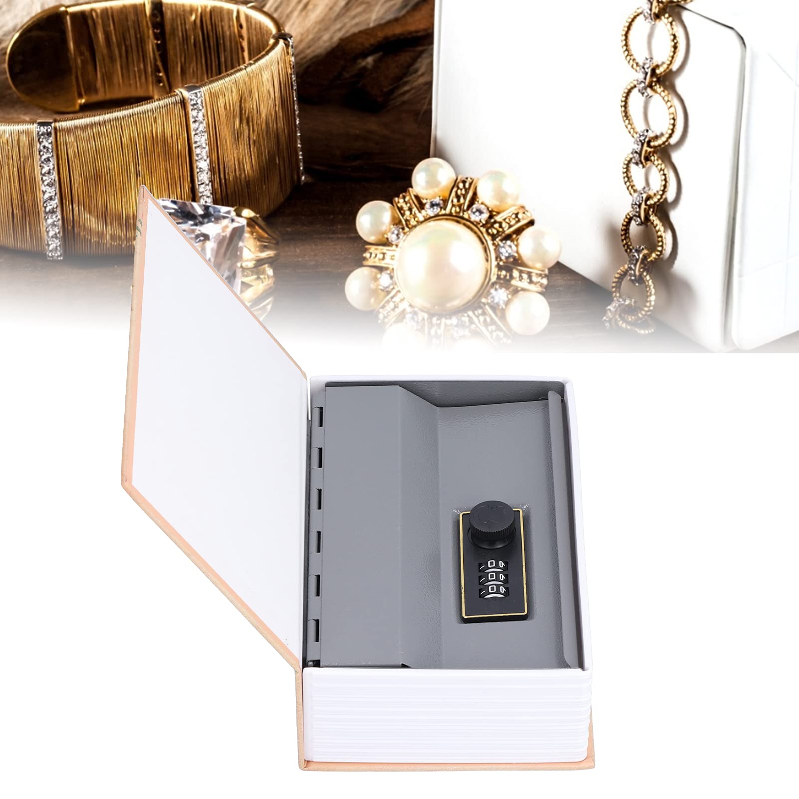 Mini Book Shaped Money Box with Stainless Steel Liner - Compact Safe Storage for Cash, Jewelry & Valuables - Perfect for Home, Dormitory, Office & Travel Security