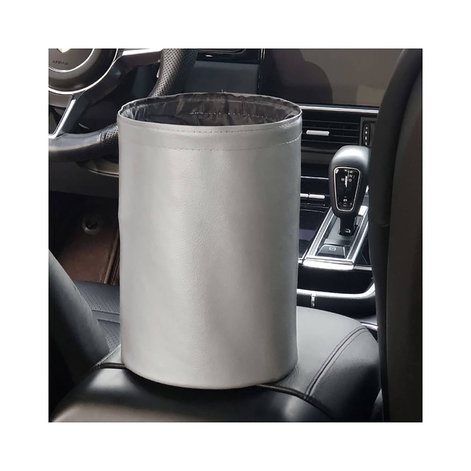 Foldable Waterproof Car Trash Can - Auto Interior Storage Organizer with Leak-Proof Design for Sedans, SUVs & Trucks | Perfect for Road Trips, Commuting & Family Travel (Gray)