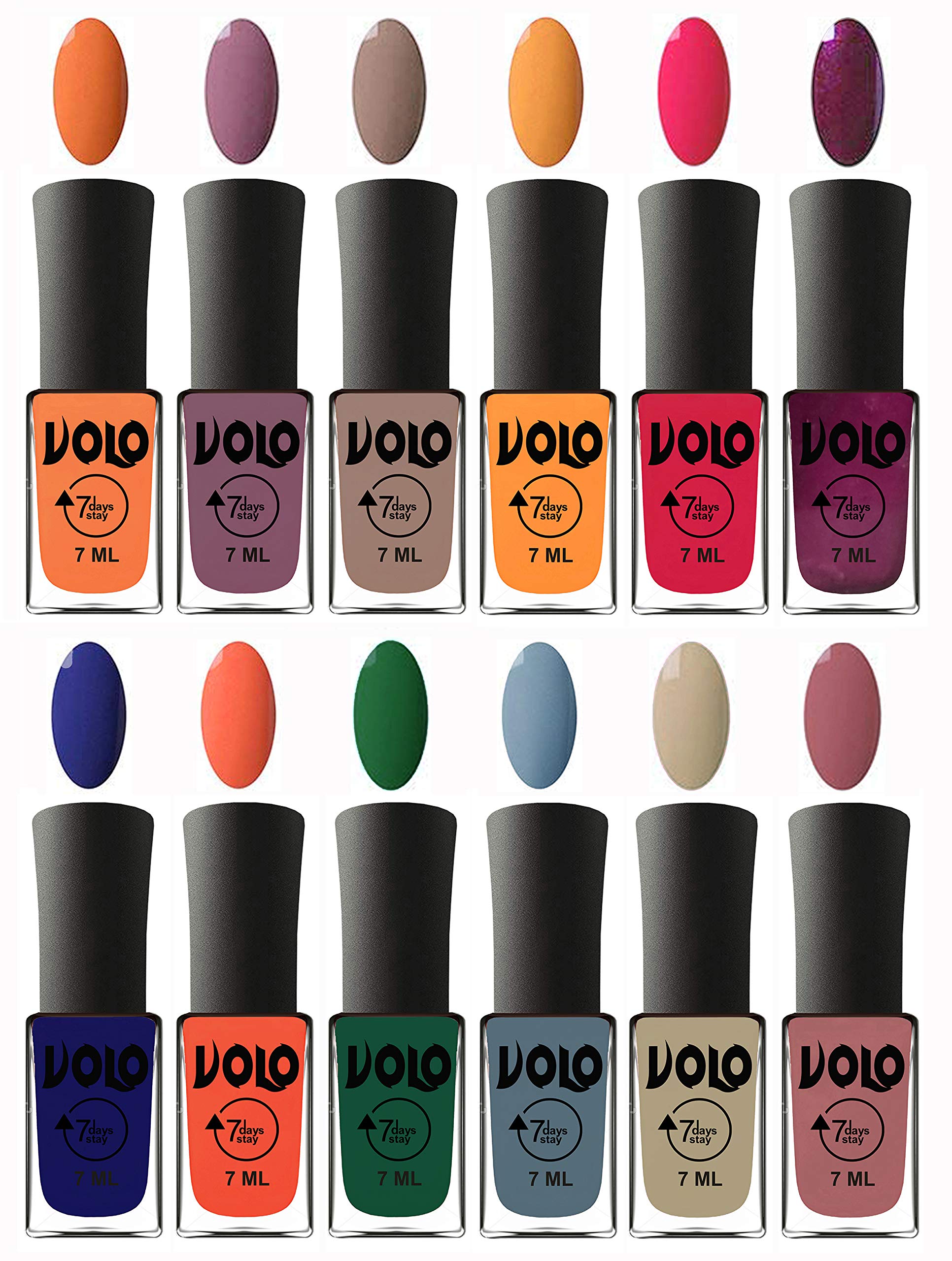 Volo 12 Colors Long Lasting Nail Polish Set for Women & Girls - Vibrant Multi-Color Nail Paints for Everyday Wear, Parties & Special Occasions