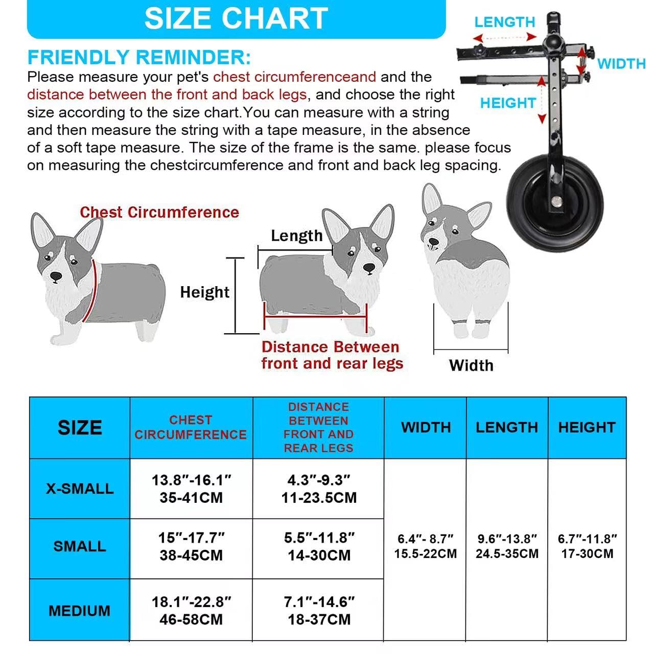 Dog Wheelchair for Back Legs - Lightweight Mobility Aid Cart for Small Dogs & Cats with Disabled Hind Legs - Adjustable Pet Wheelchair for Walking Assistance (Ideal for Post-Surgery Recovery & Daily Mobility Support)