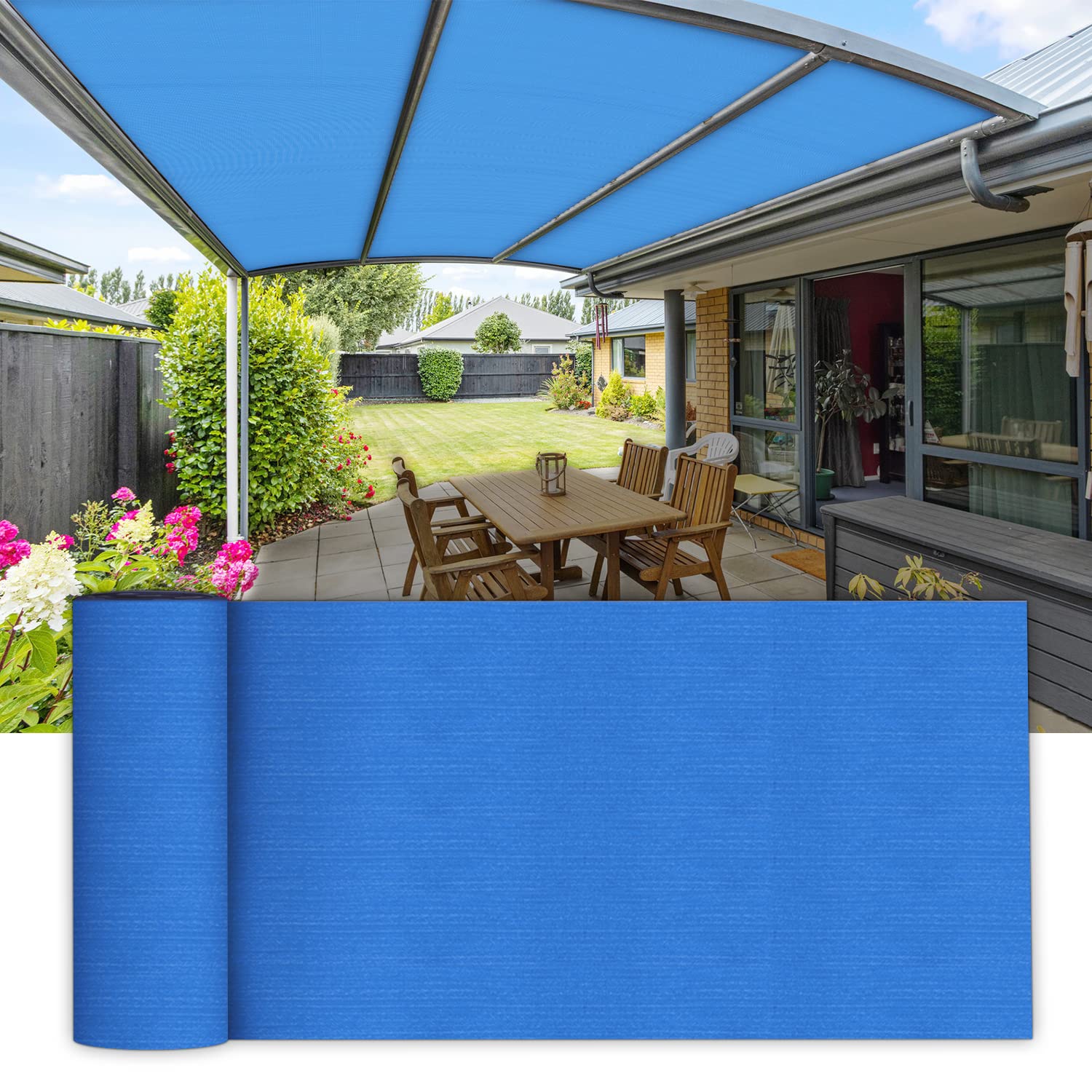 20Ft x 10Ft UV Resistant Patio Pergola Shade Cover - Sun Block Fabric Roll for Greenhouse, Deck, Gazebo & Porch - Customizable Outdoor Canopy for Garden, Backyard & Poolside Protection