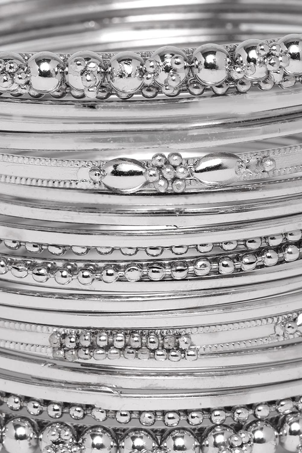 YouBella Women's Traditional Silver Plated Oxidized Bracelet Bangle Set - Elegant Jewelry for Everyday Wear & Special Occasions
