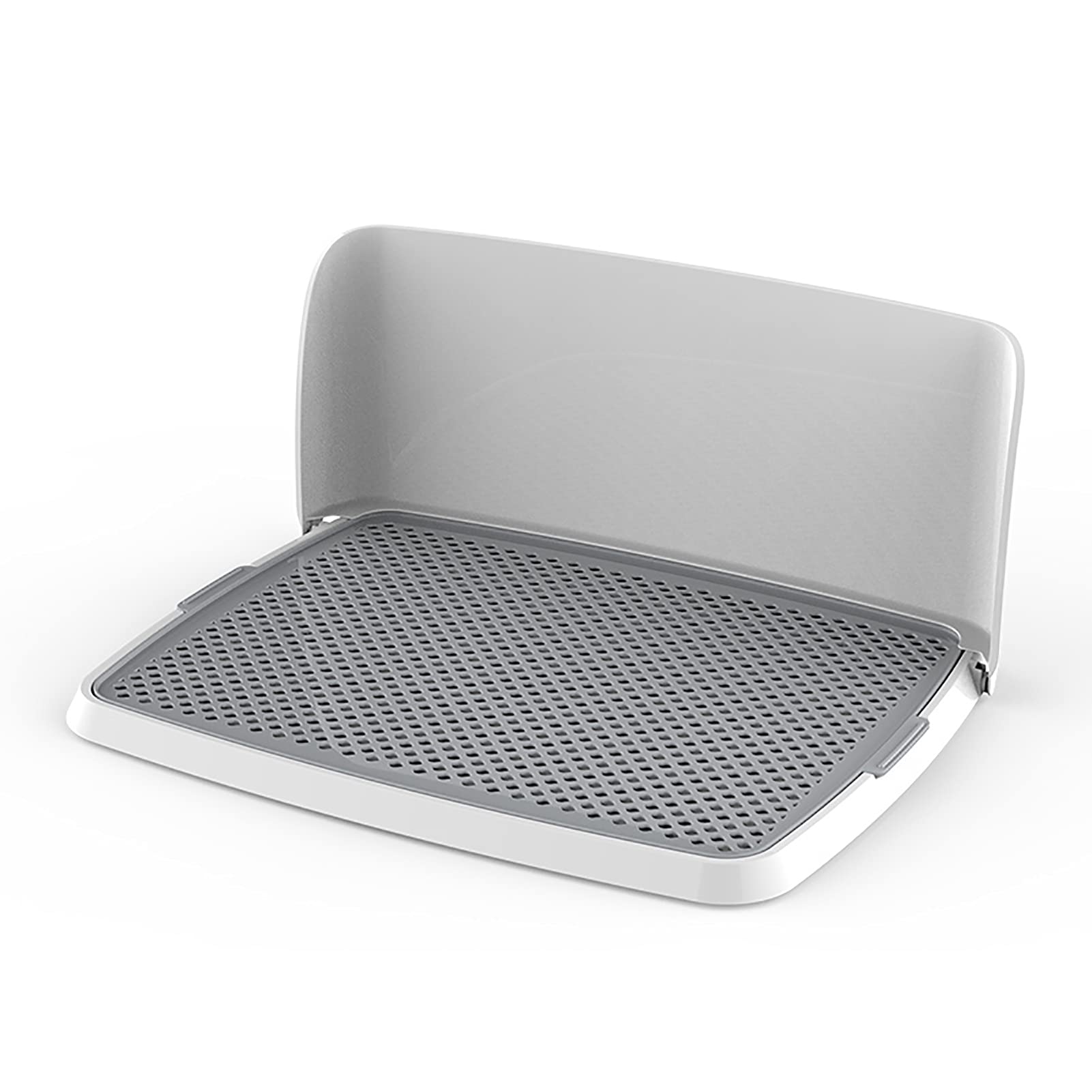 NGW Dog Potty Tray with Removable Post & Wall Cover - Indoor Pet Toilet Training Pad Holder for Dogs & Cats - Perfect for Apartments, Puppy Housebreaking & Senior Pets