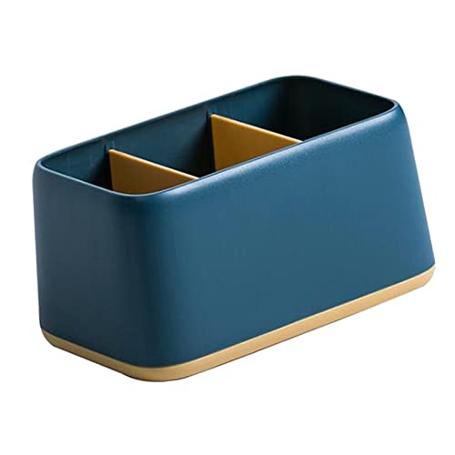 Dark Blue Multi-Grid Desktop Storage Box - Home & Office Organizer for Stationery, Makeup, Crafts & Small Accessories | Perfect for Desk, Shelf & Drawer Organization