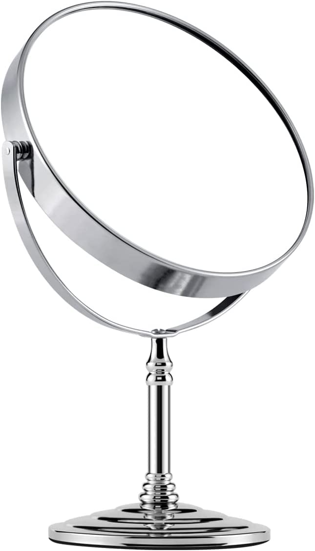 AASTIK 5X Magnifying Mirror - Large Two-Sided Swivel Vanity Mirror with Chrome Frame for Makeup & Skincare | Perfect for Bathroom, Dressing Table & Travel