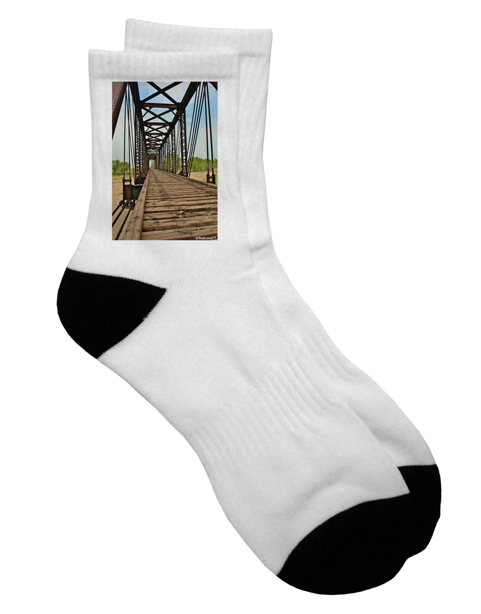 TooLoud Colorado Landscape Bridge Pattern Adult Short Socks - Hiking, Travel & Outdoor Adventure Comfort Socks for Men & Women