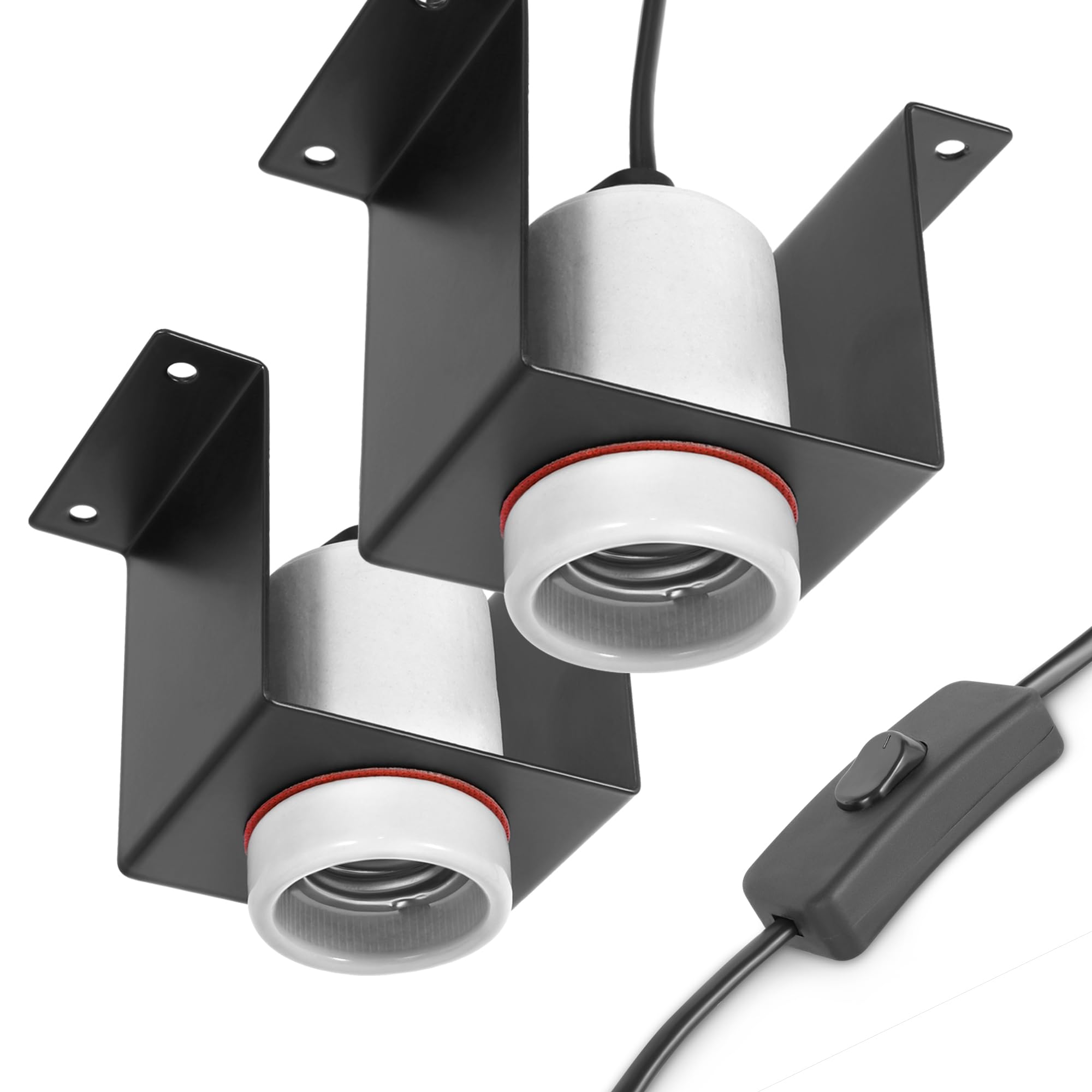 Ceramic Heat Lamp Holder for Reptile Terrariums - Durable Vivarium Light Fixture for Geckos & Lizards (Bulb Not Included) - Perfect for Reptile Habitats & Nighttime Heating