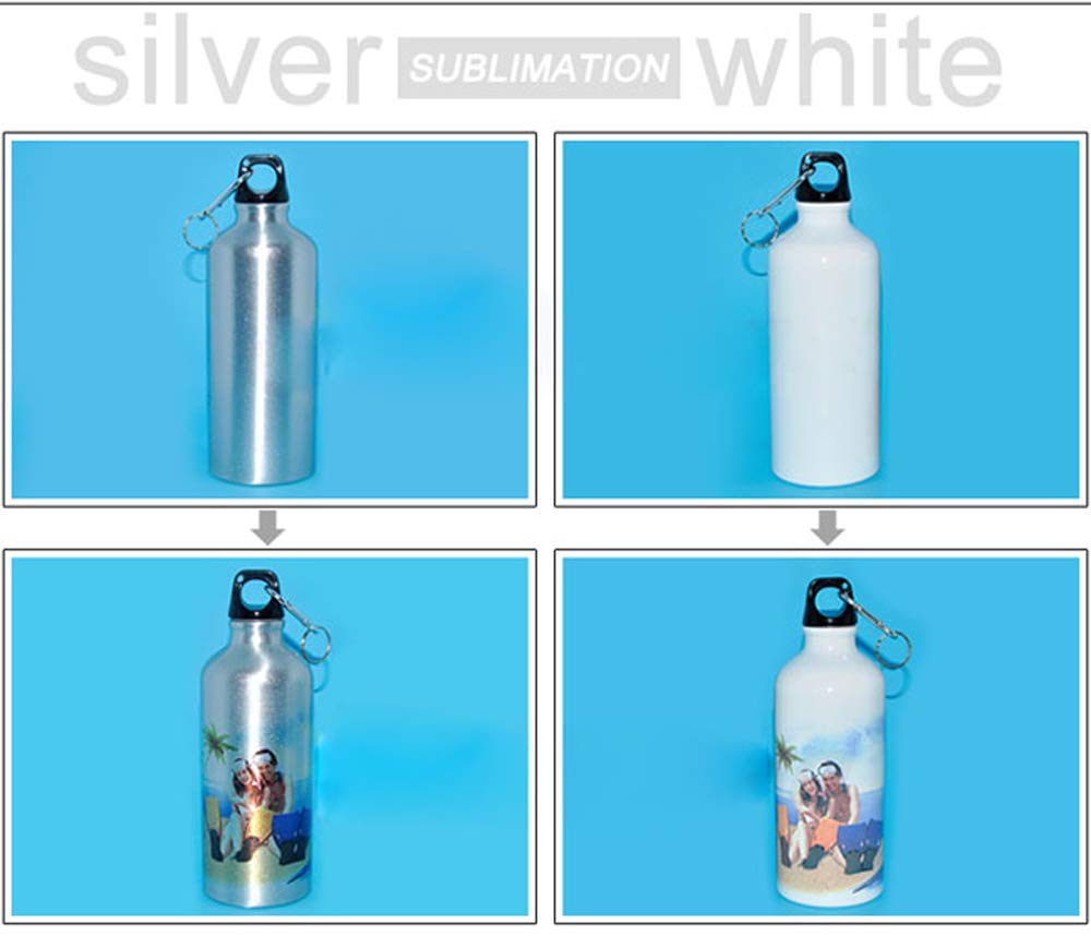 60pcs 500ml Sublimation Blank Aluminum Sports Water Bottles - Customizable Heat Press Printing Water Bottles for Gym, Hiking & Outdoor Activities