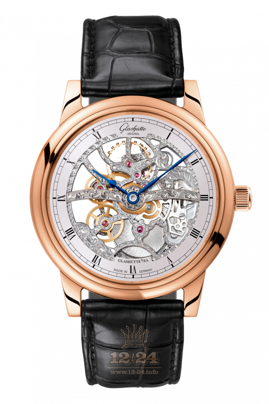 Glashutte Original Senator Skeletonized Red Gold Men's Luxury Watch - Perfect for Business Meetings & Formal Events
