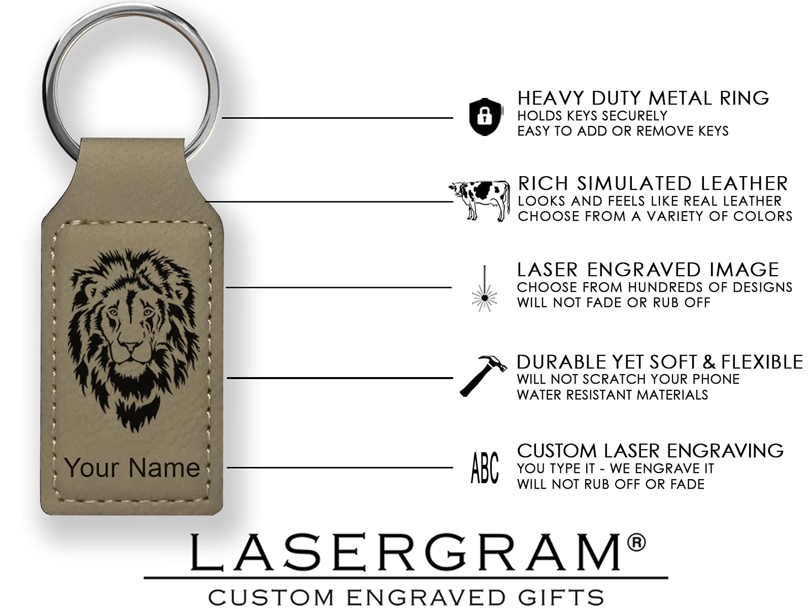 Custom Engraved LaserGram Rectangle Keychain - Bowling Ball & Pins Design - Perfect for Bowling Enthusiasts & Gift Giving