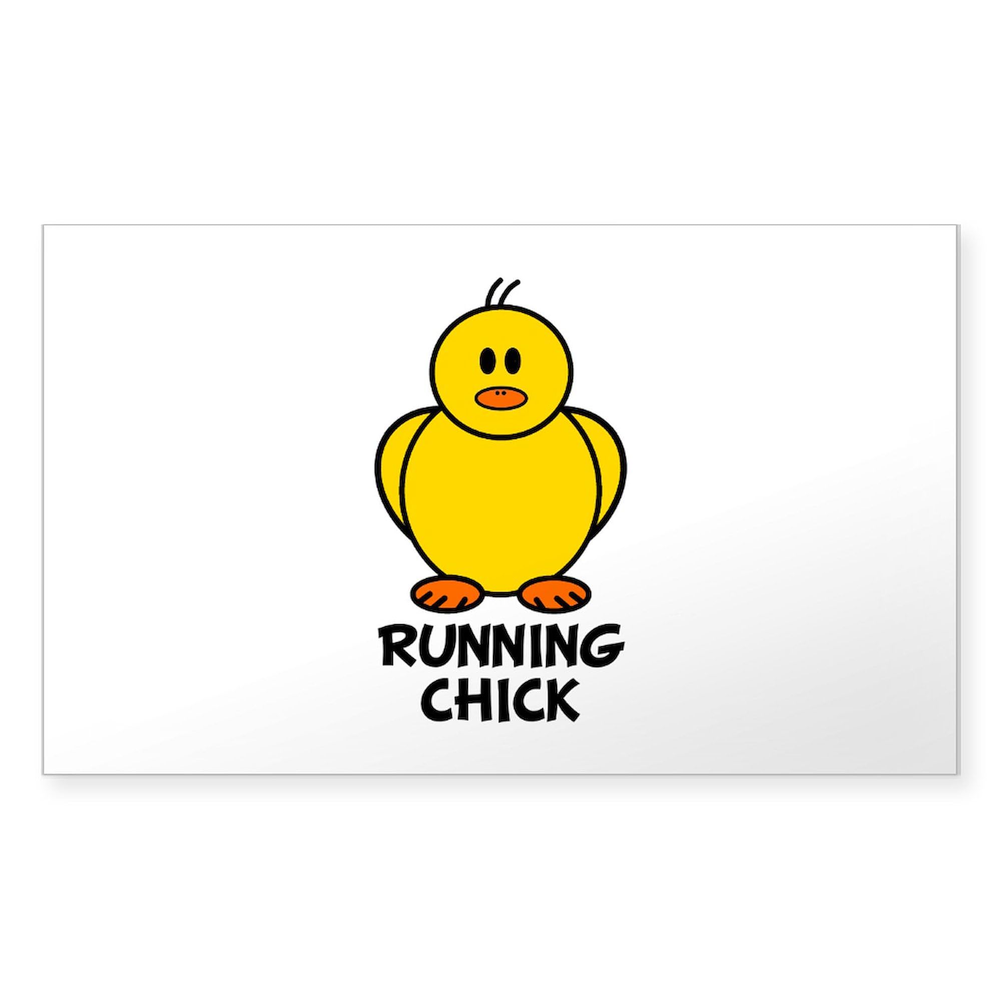 Running Chick Rectangle Sticker - Durable Bumper Decal for Cars, Laptops & Water Bottles - Perfect for Runners & Fitness Enthusiasts