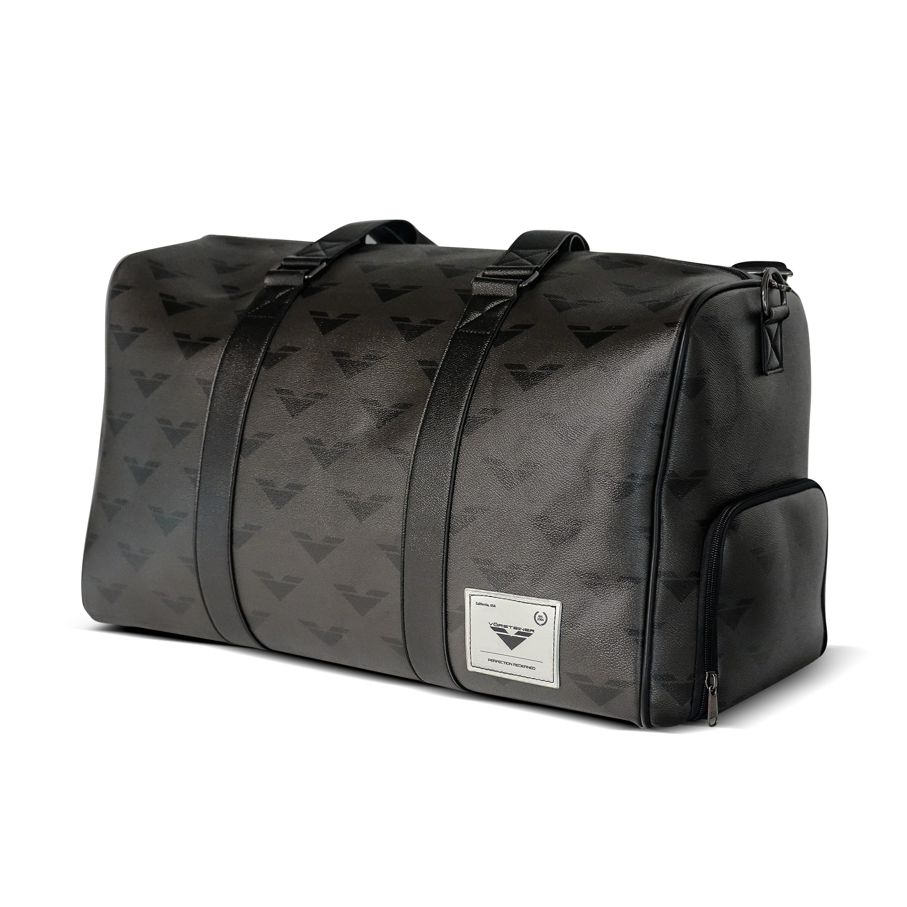 Vorsteiner Genuine Leather Monogram Weekender Bag - Stylish & Durable Travel Duffel for Men & Women - Perfect for Weekend Getaways, Gym, Business Trips & Carry-On Luggage