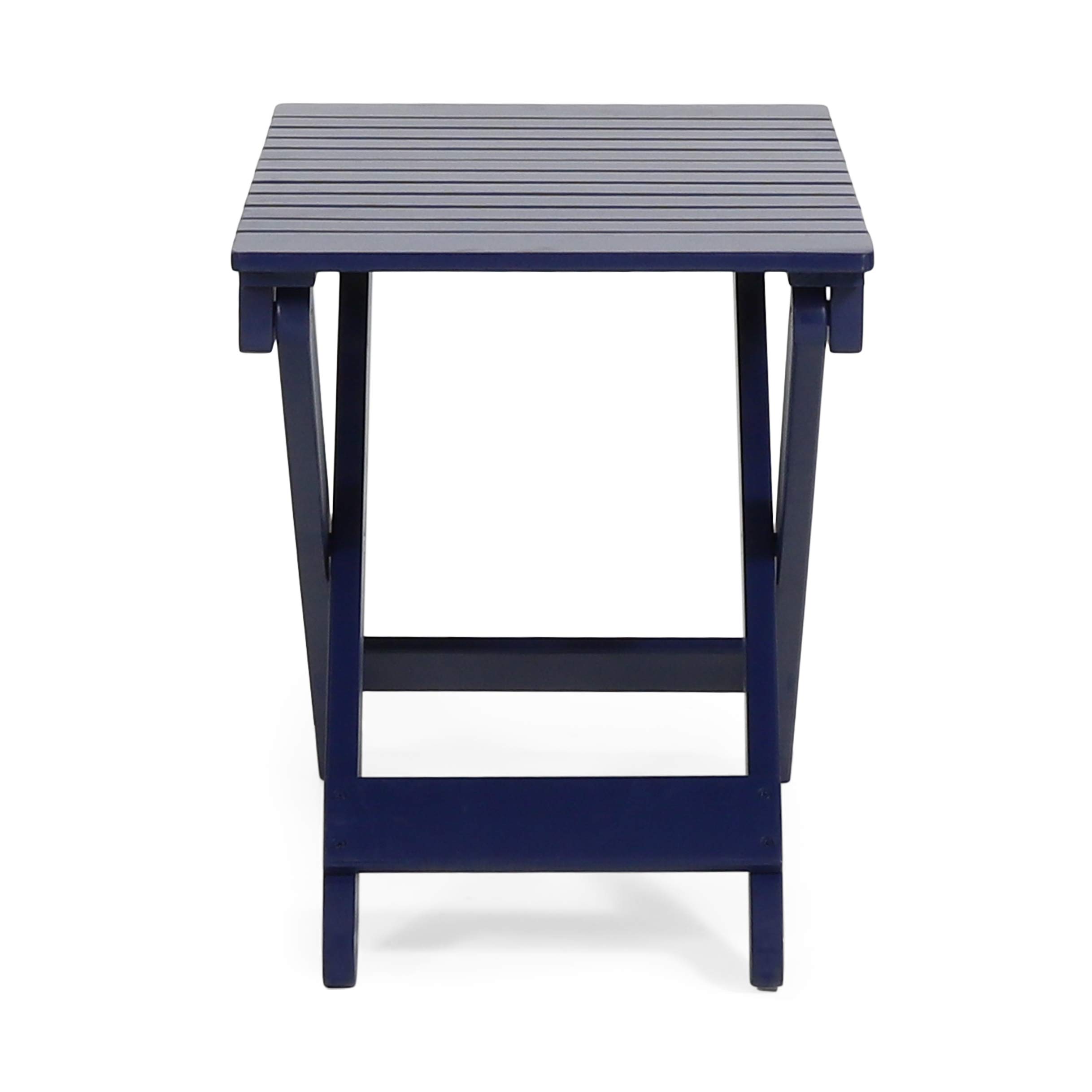 Christopher Knight Home Daphne Outdoor Folding Side Table - Navy Blue Patio Furniture for Poolside, Garden, and Deck Use