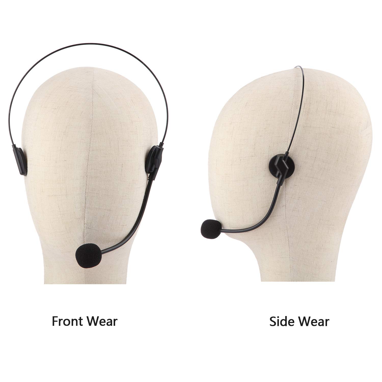 3-Piece Toy Microphone Headset Costume Set - Black Plastic Rock Star Microphone & Headpiece for Kids Dress Up, Karaoke Party, Halloween Costumes & Stage Performances