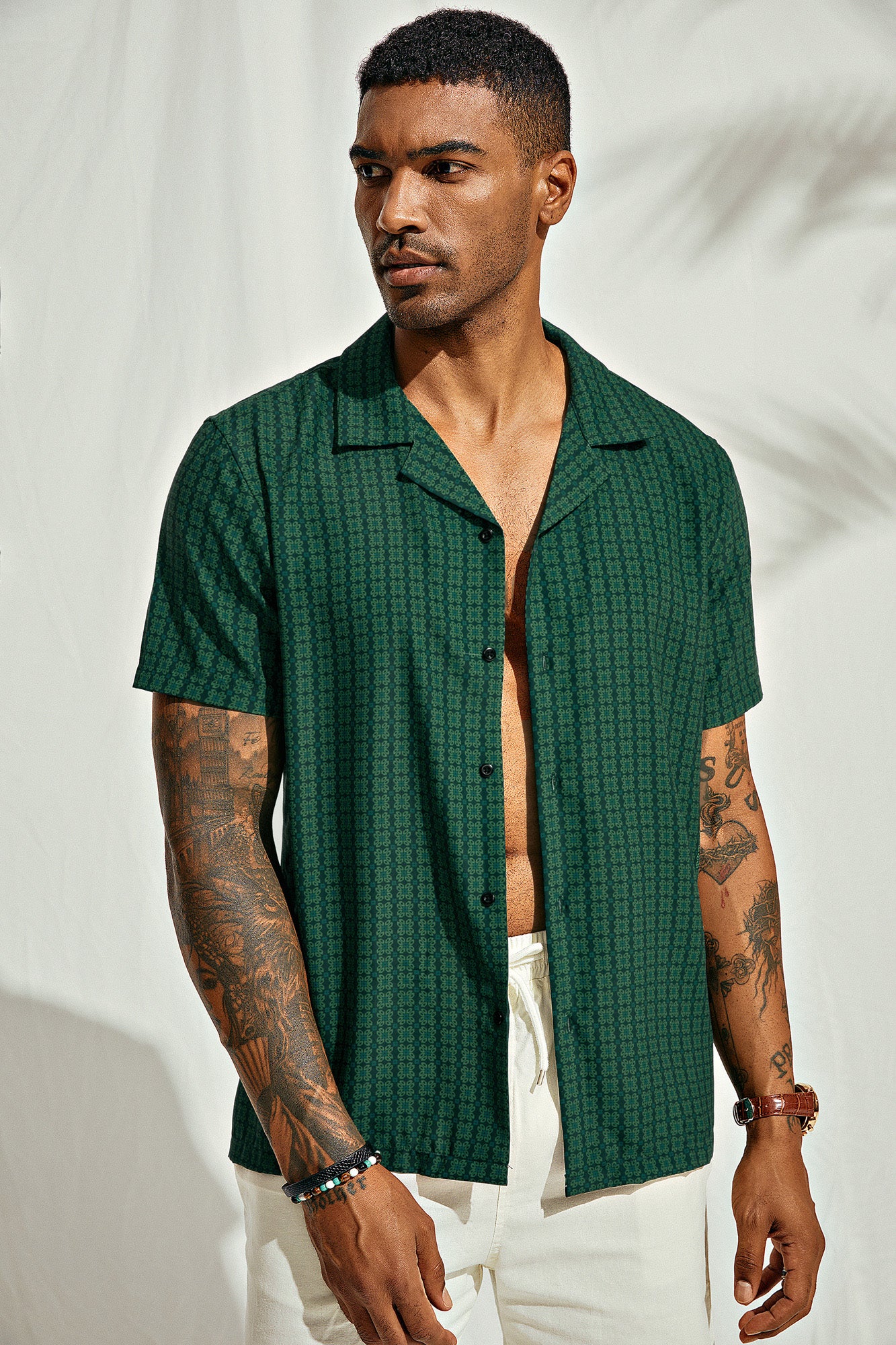 Men's Casual Floral Print Short Sleeve Button Down Shirts - Hawaiian Cuban Style for Summer Beach Vacation & Outdoor Parties