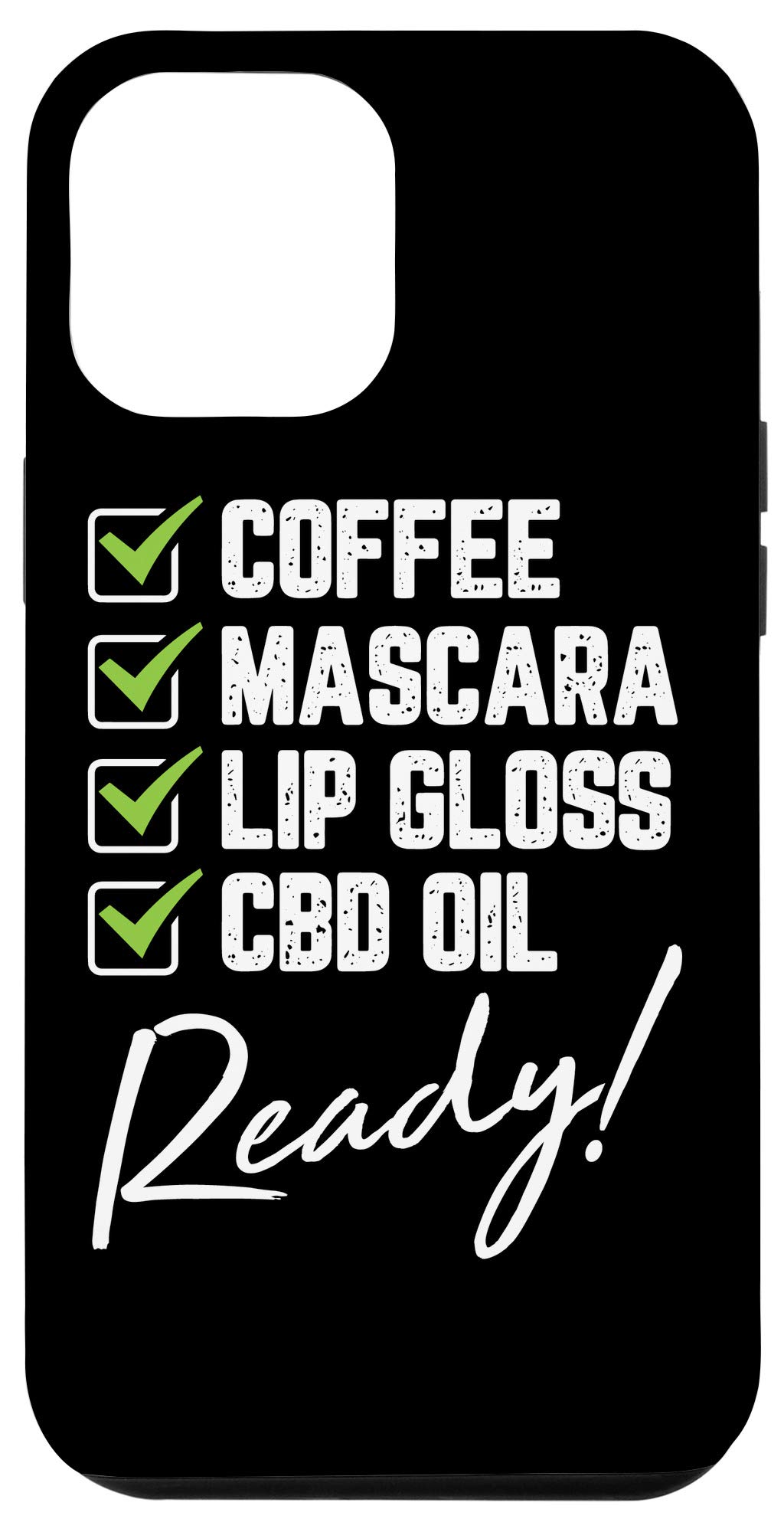 iPhone 12 Pro Max Case | CBD Hemp Oil Coffee Mascara Lip Gloss Design | Perfect Gift for Marijuana Enthusiasts | Protective Phone Cover for Daily Use & Special Occasions