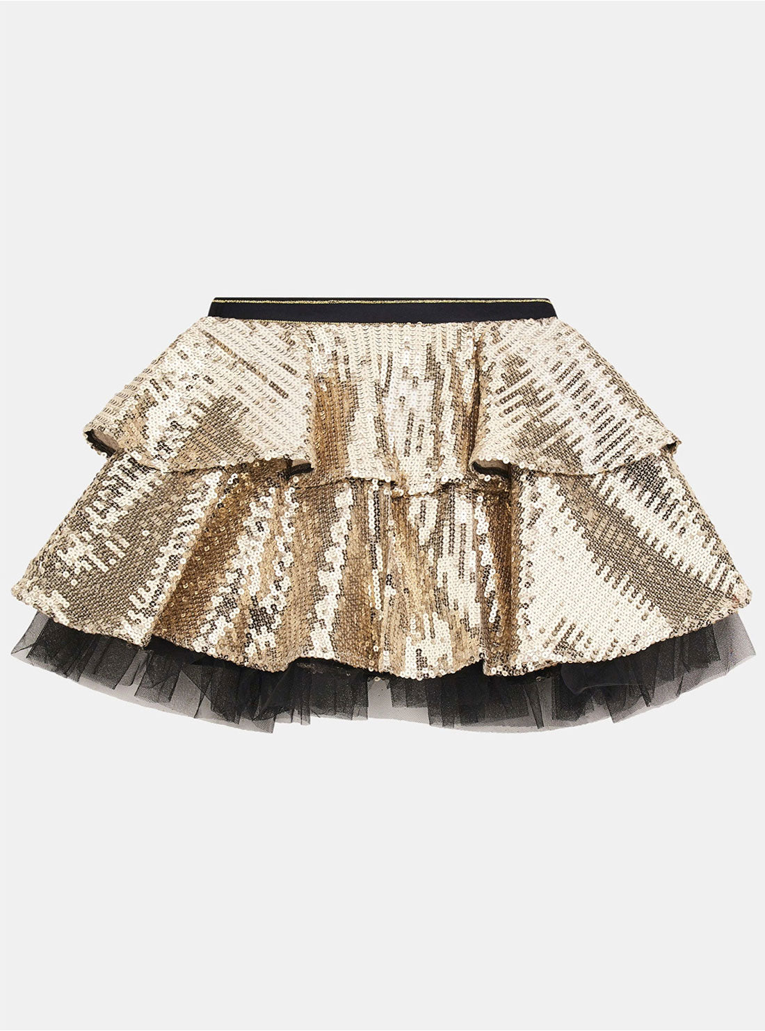 Gold Sequins Midi Skirt for Women - Elegant Party Dress with Shimmering Sequins (Size 2-7) - Perfect for Holiday Parties, Prom, Cocktail Events & Special Occasions