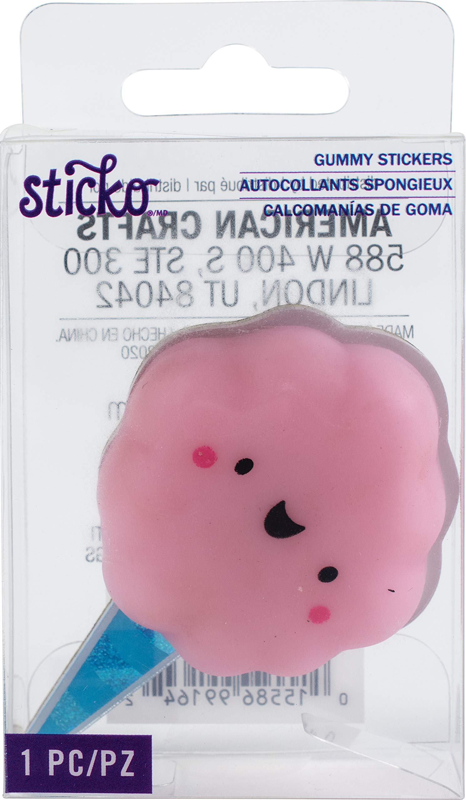STICKO by American Crafts Gummy Stickers - Cotton Candy Design, 12-Pack | Fun Scrapbooking & DIY Craft Supplies for Kids & Adults | Perfect for Journals, Cards, and School Projects
