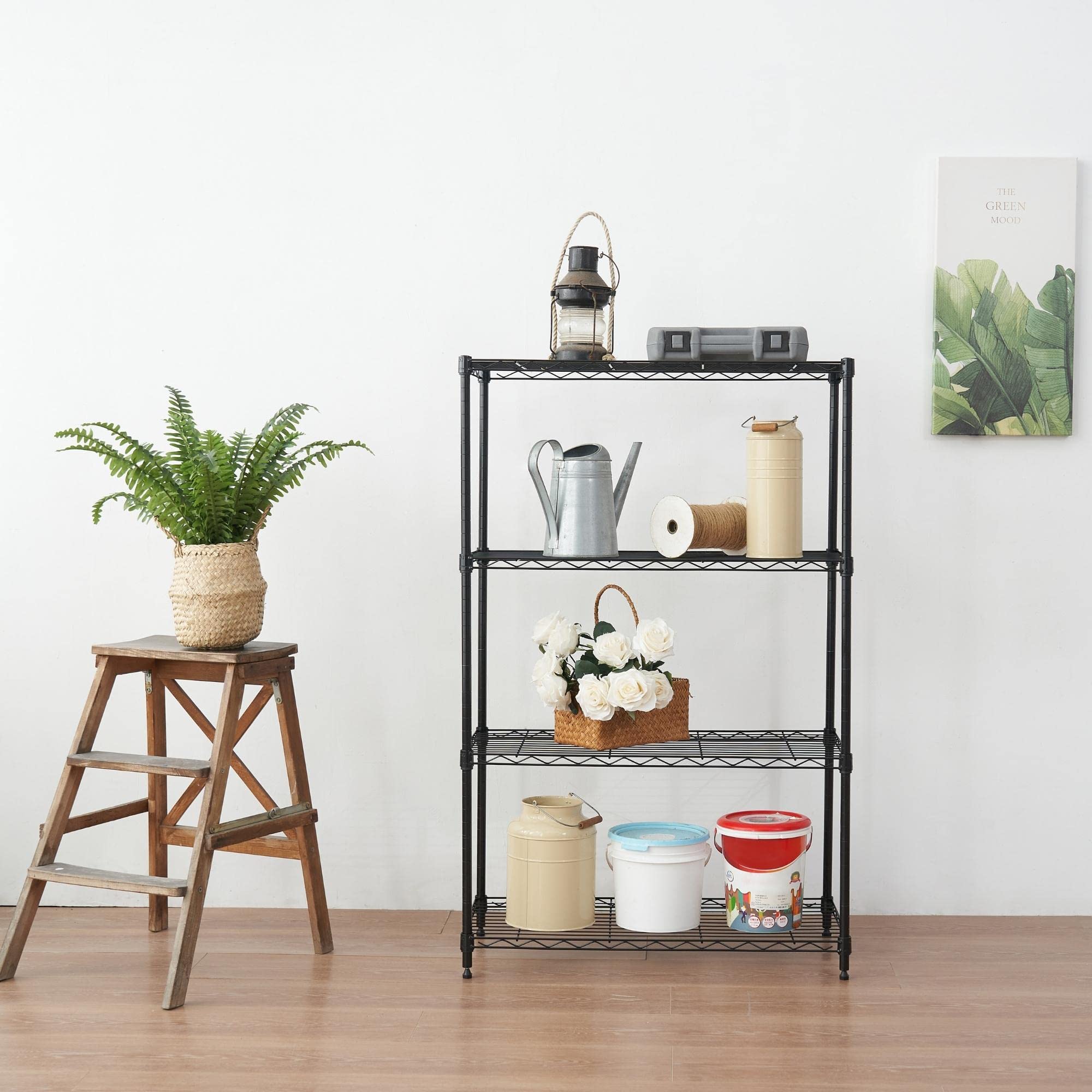 4-Tier Heavy Duty Metal Wire Shelving Unit - 14