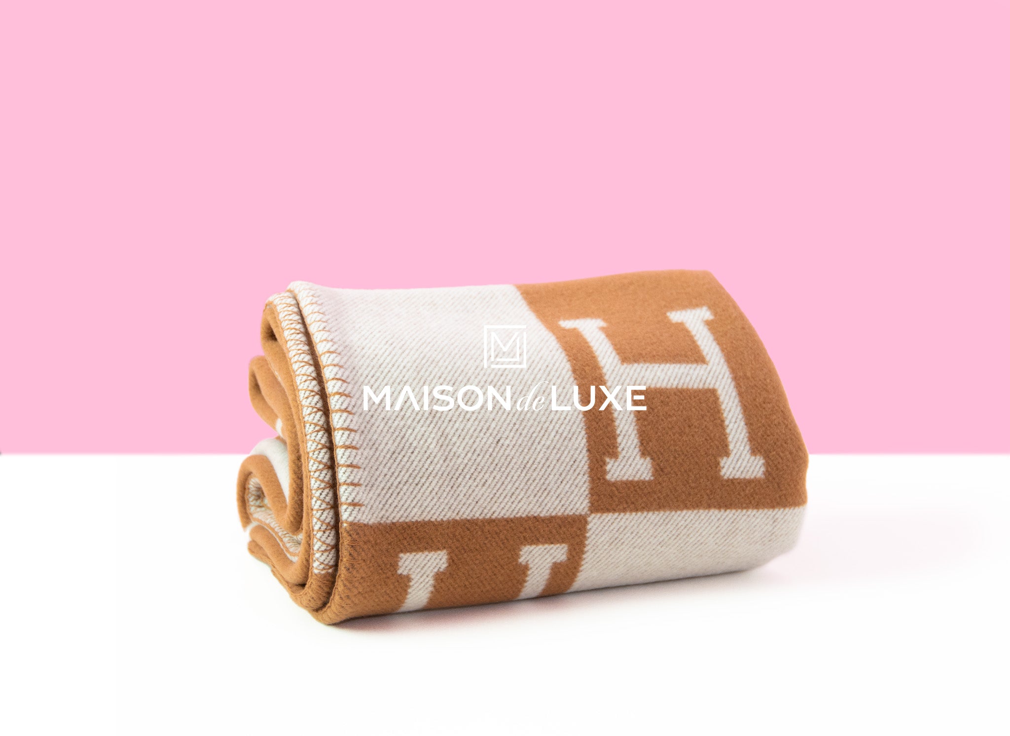 Luxury Hermes Camel Cashmere Avalon Blanket - Soft & Warm Cashmere Throw for Home, Office & Travel - Perfect for Cozy Evenings & Elegant Decor