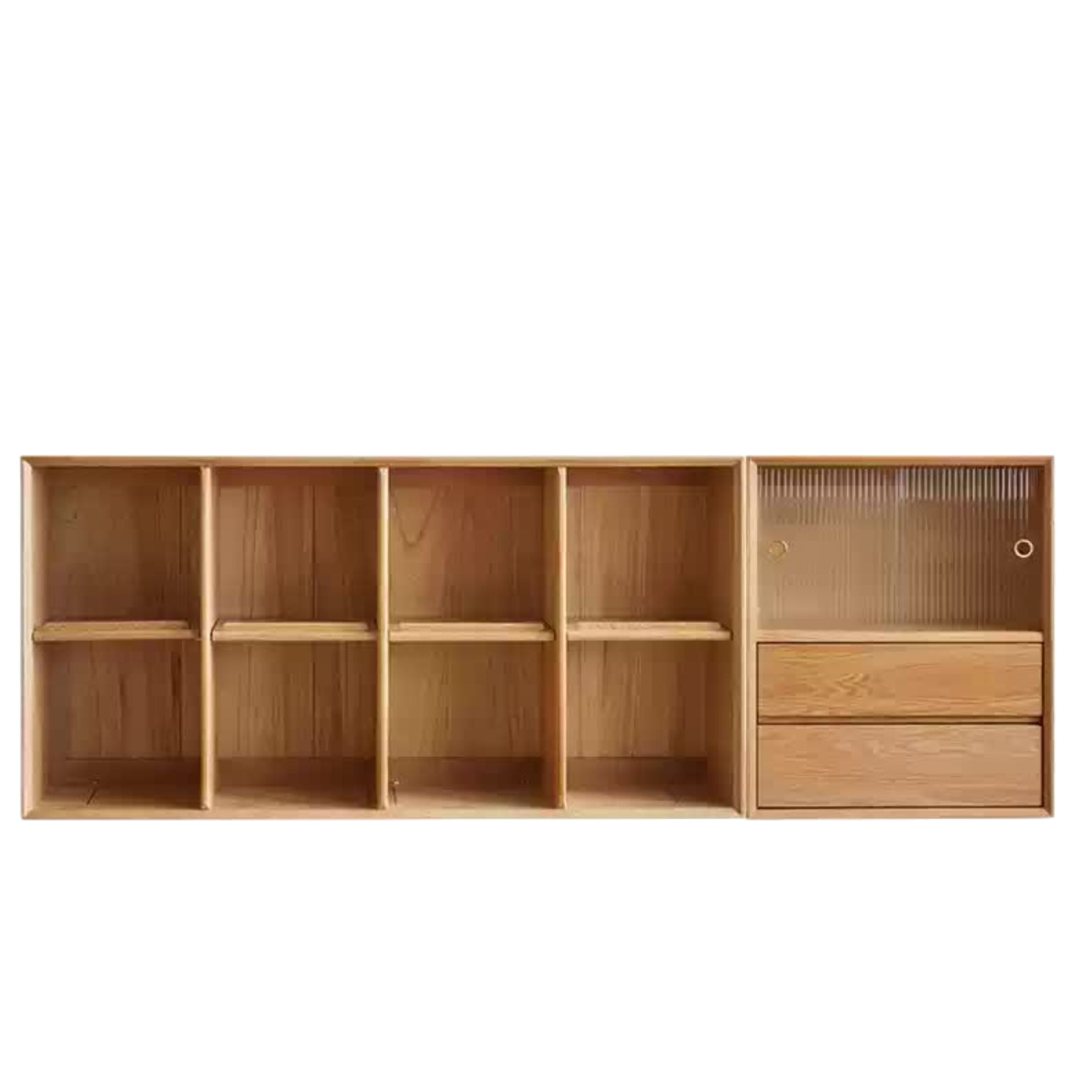 79.5x 12.6x28.3 inch  /202x32x72 сm /  Natural Wood Color / Bookcase EC