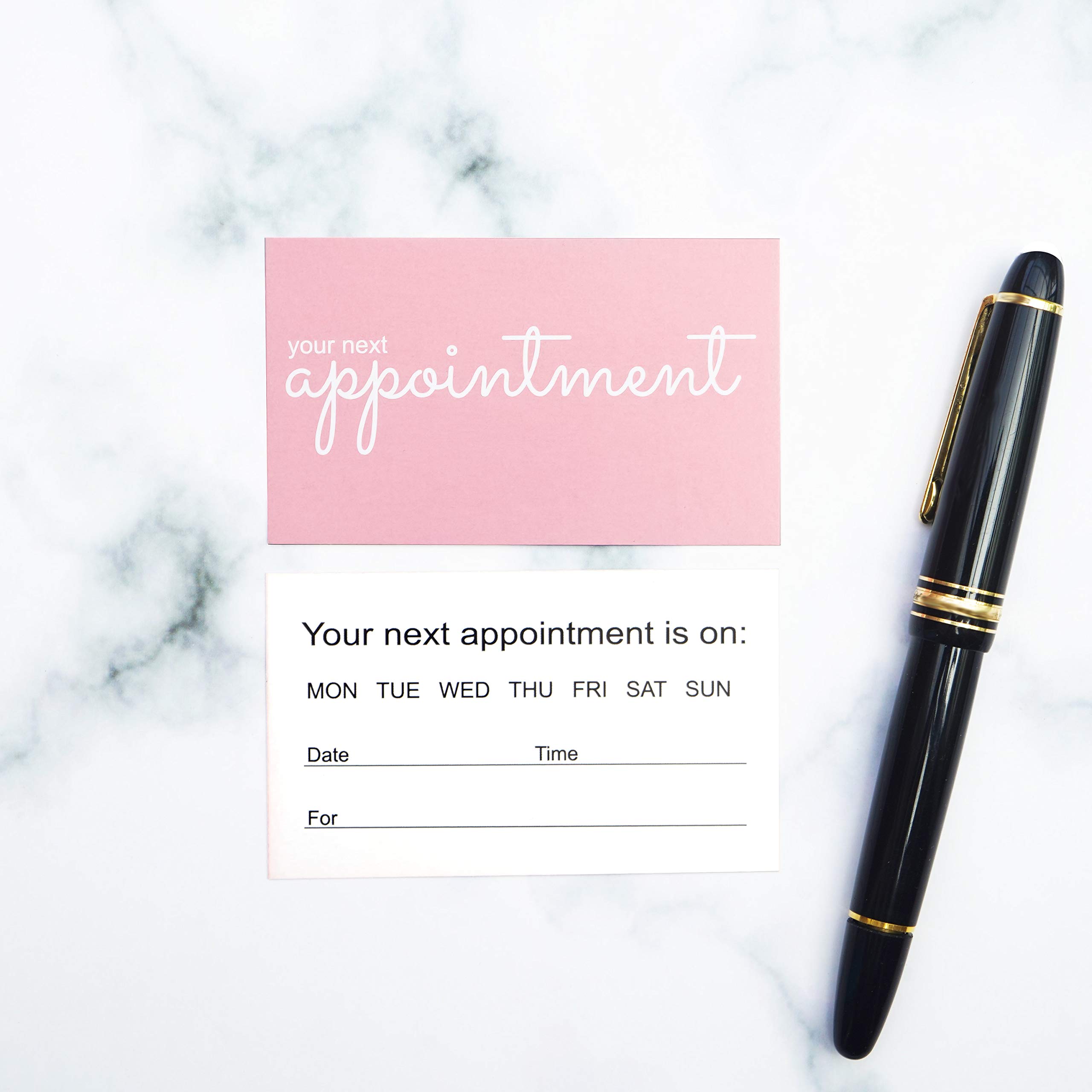RXBC2011 100-Pack Pink Appointment Reminder Cards - Perfect for Doctors, Dentists, Salons & Small Business Scheduling