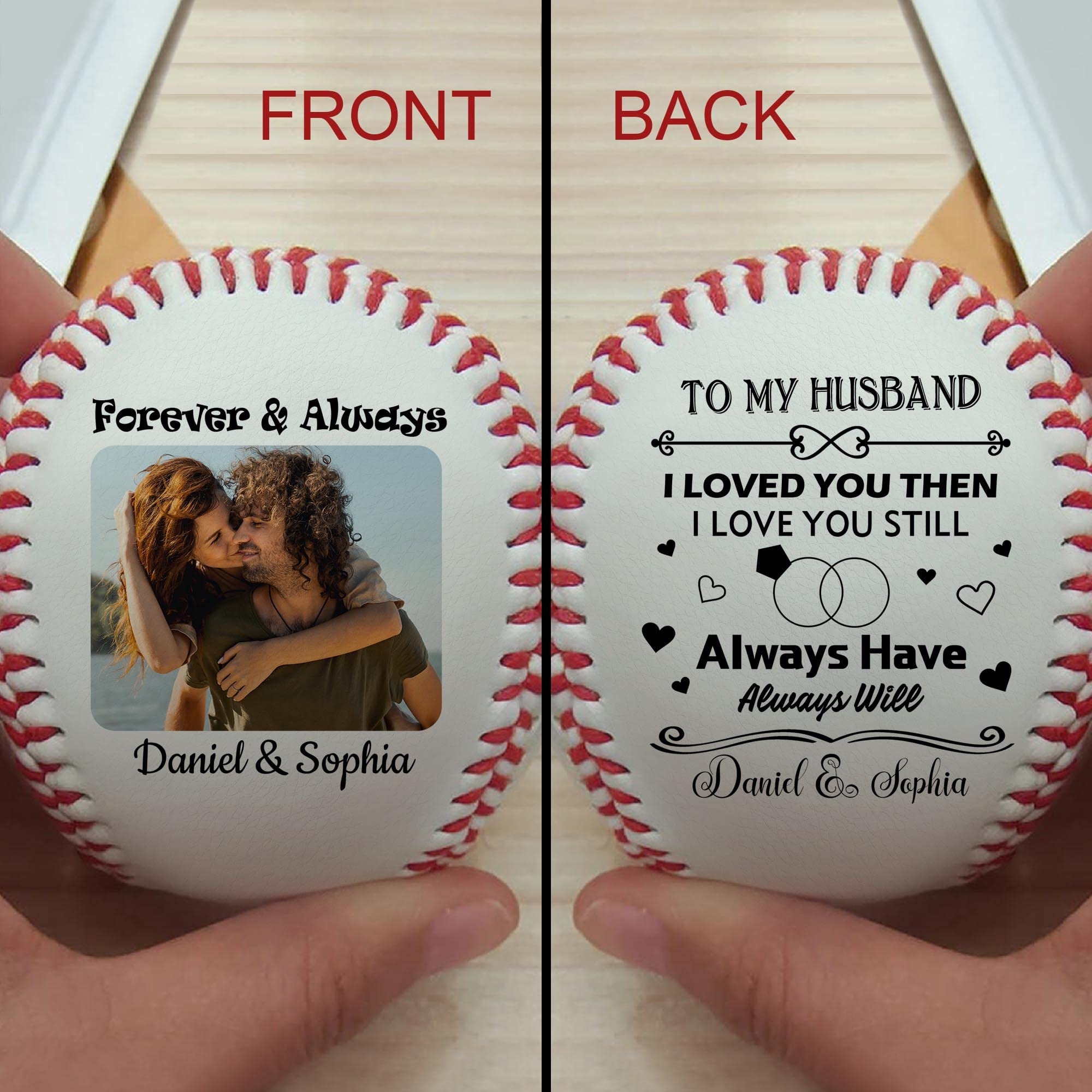 Personalized Custom Photo Baseball Gifts for Men - Engraved Husband, Dad & Son Baseball Keepsake - Unique Birthday & Graduation Present for Him - Perfect for Father's Day, Sports Memorabilia Collection & Family Gift Giving