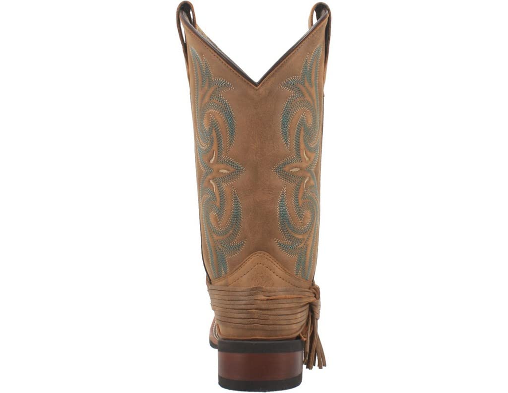 Laredo Dan Post Tan Sadie Women's Broad Square Toe Boots 5848 - Comfortable Western Cowgirl Boots for Riding, Dancing & Everyday Wear