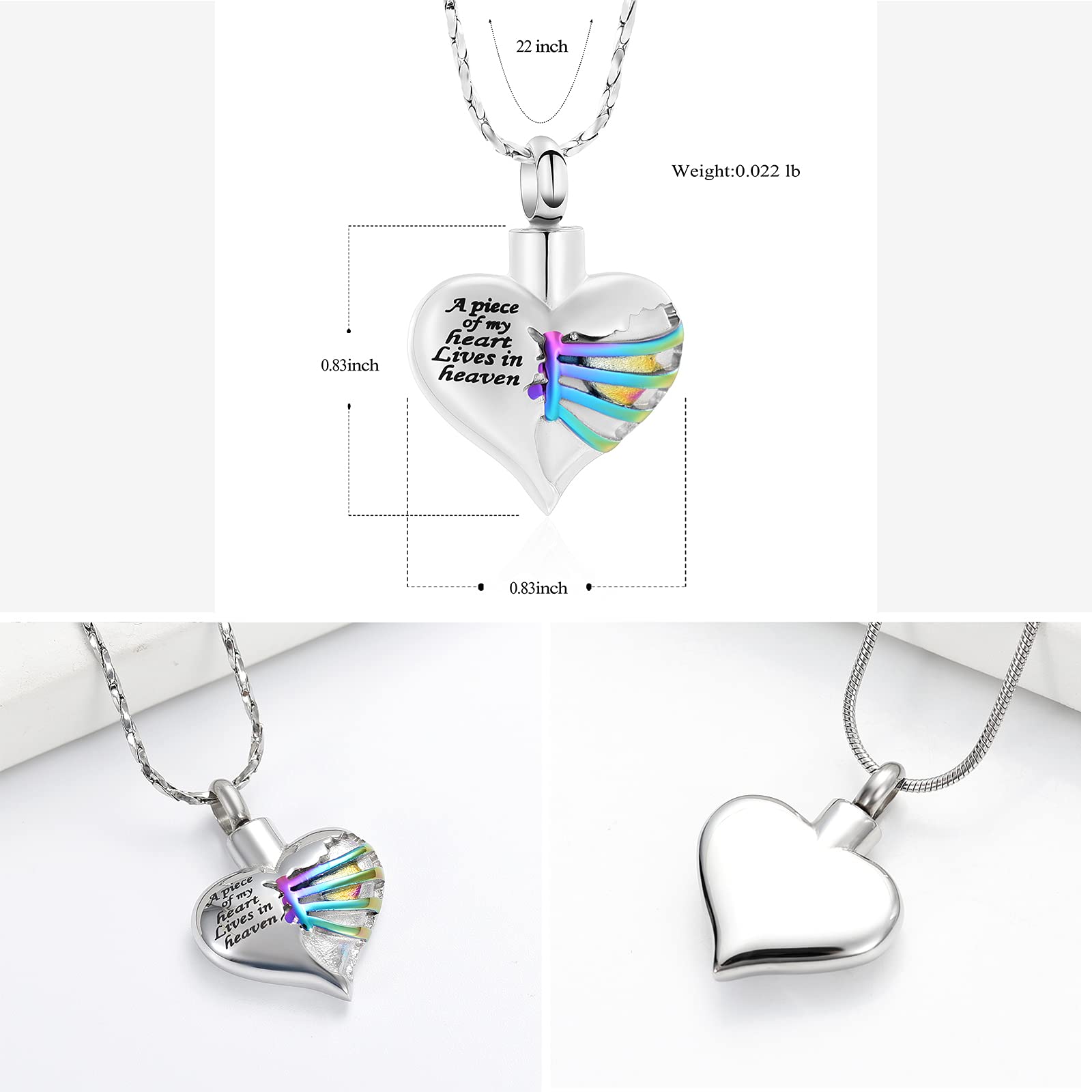 Heart Cremation Urn Necklace Pendant for Ashes - Memorial Jewelry to Keep Loved Ones Close | Perfect for Funerals, Memorials & Everyday Wear